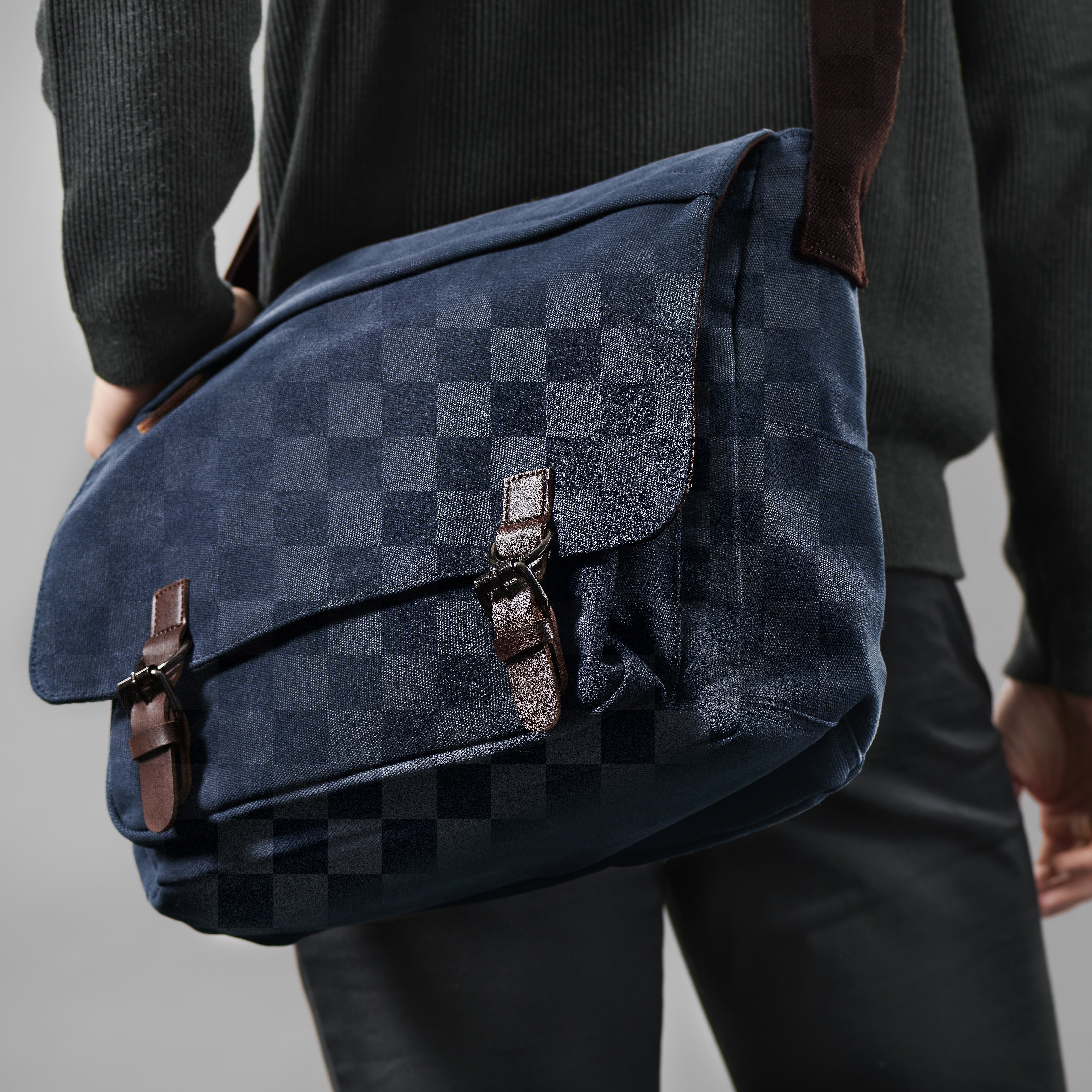 Denim Blue Canvas Satchel | In stock! | Trendhim