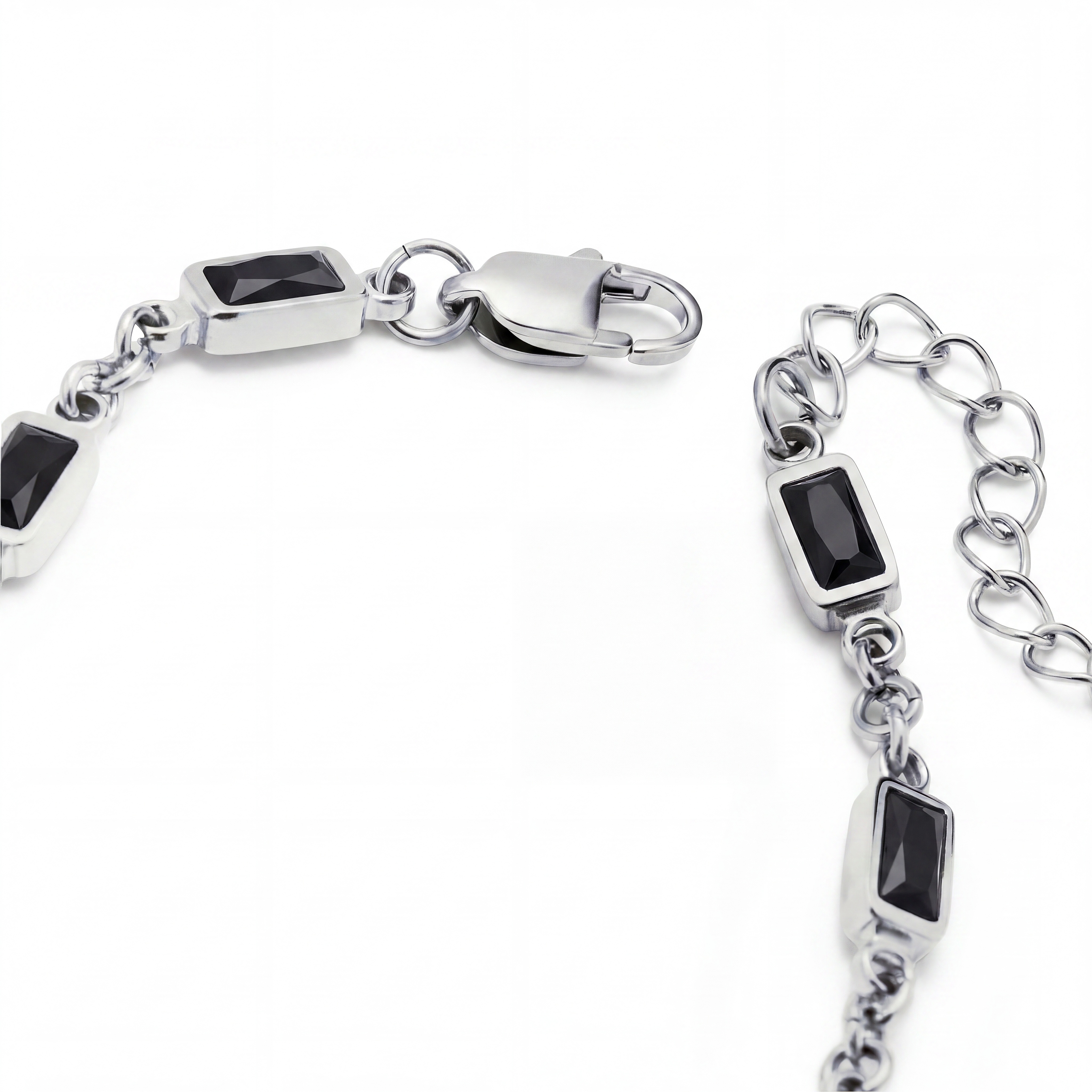 Prism | Sort Krystalglas & Sølvtonet Armbånd - 3