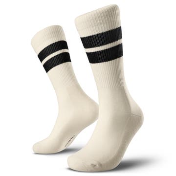 DryFeel | Antiikvalged puuvillased tennisesokid mustade triipudega DryFeel | Antiikvalged puuvillased tennisesokid mustade triipudega