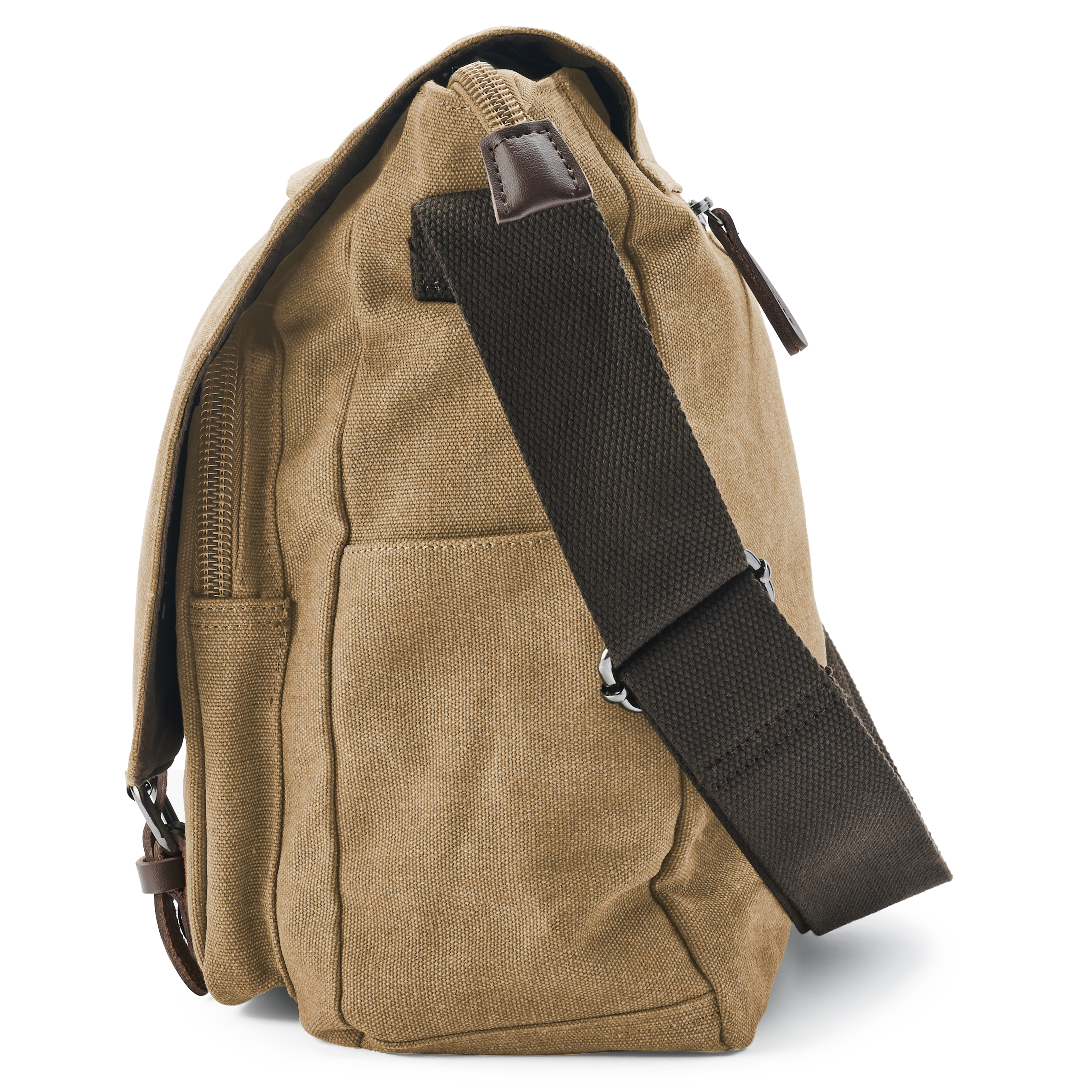 Mustard Yellow Canvas Messenger Bag - 6