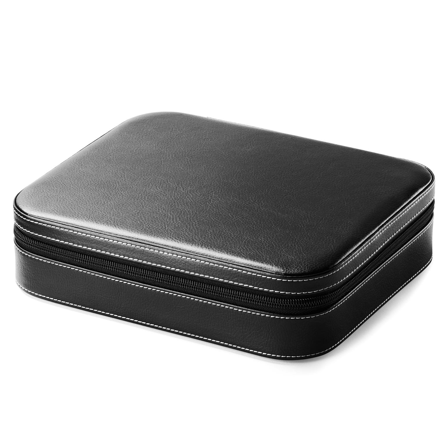 Estuche para joyas y gafas de cuero sintético negro Estuche para joyas y gafas de cuero sintético negro