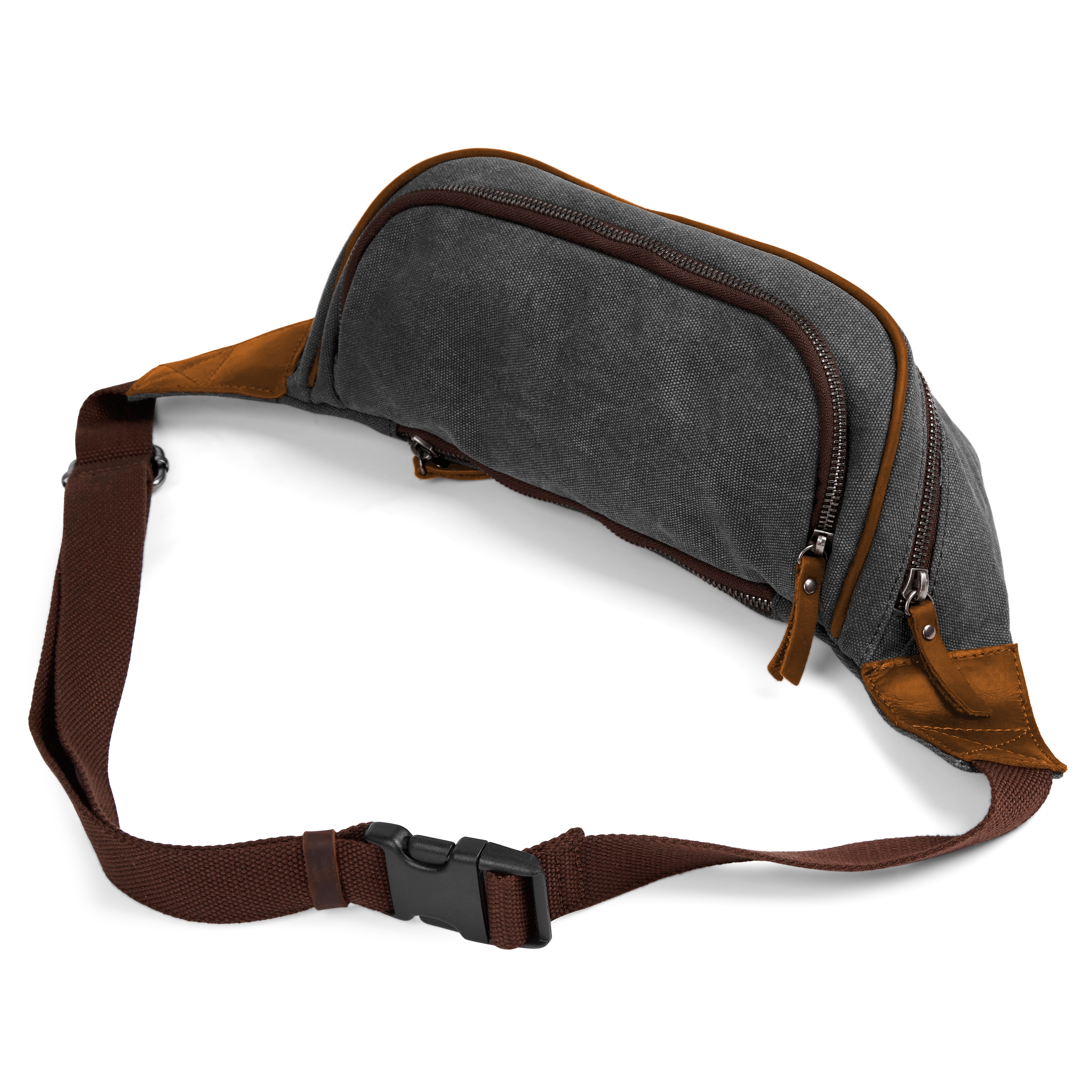 Tarpa | Graphite &amp; Tan Canvas Fanny Pack - 3
