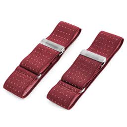 Wide Burgundy & White Dotted Sleeve Garters
