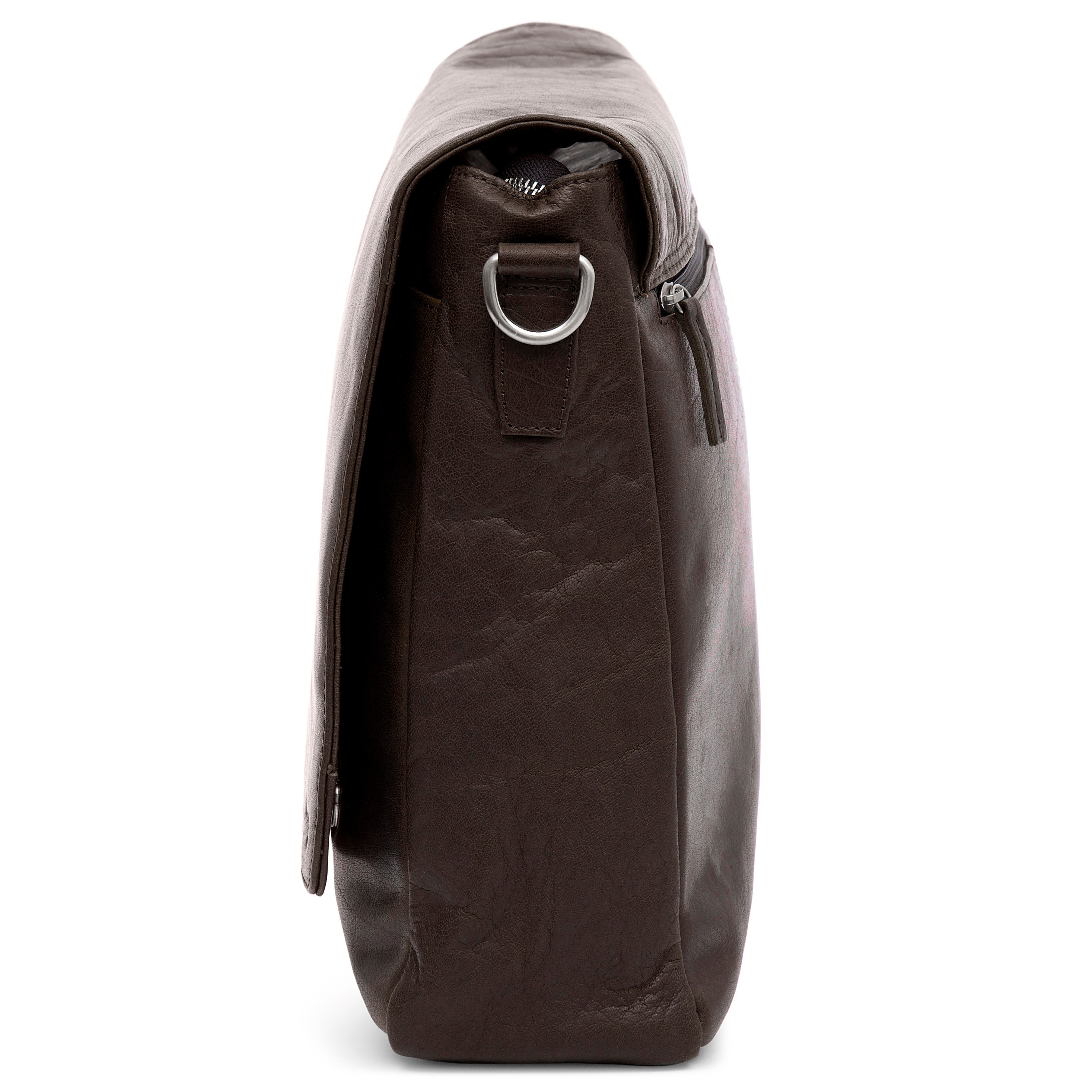 Montreal Brown Leather Messenger Bag - 6