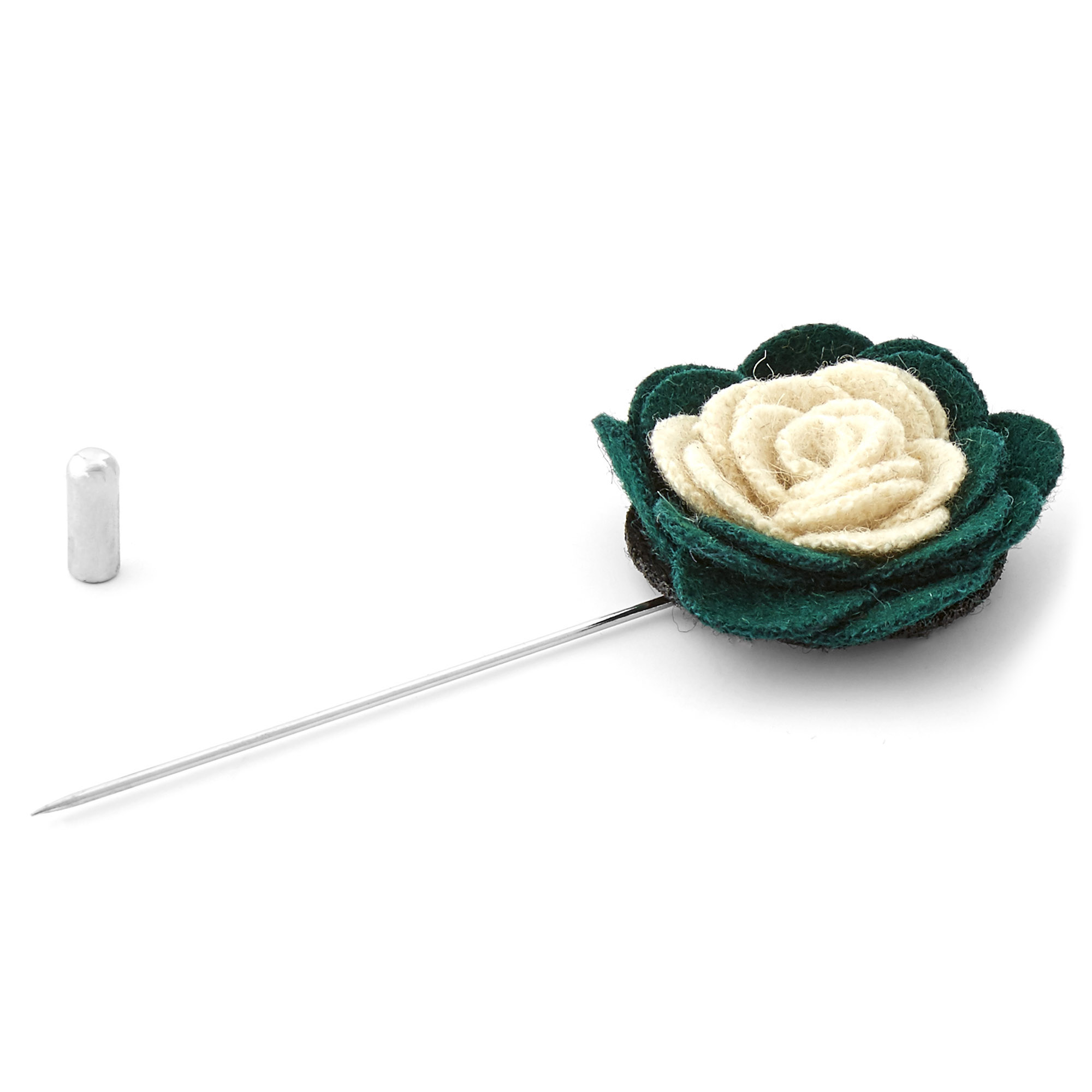 Soft Emerald & Cream Lapel Flower - 2