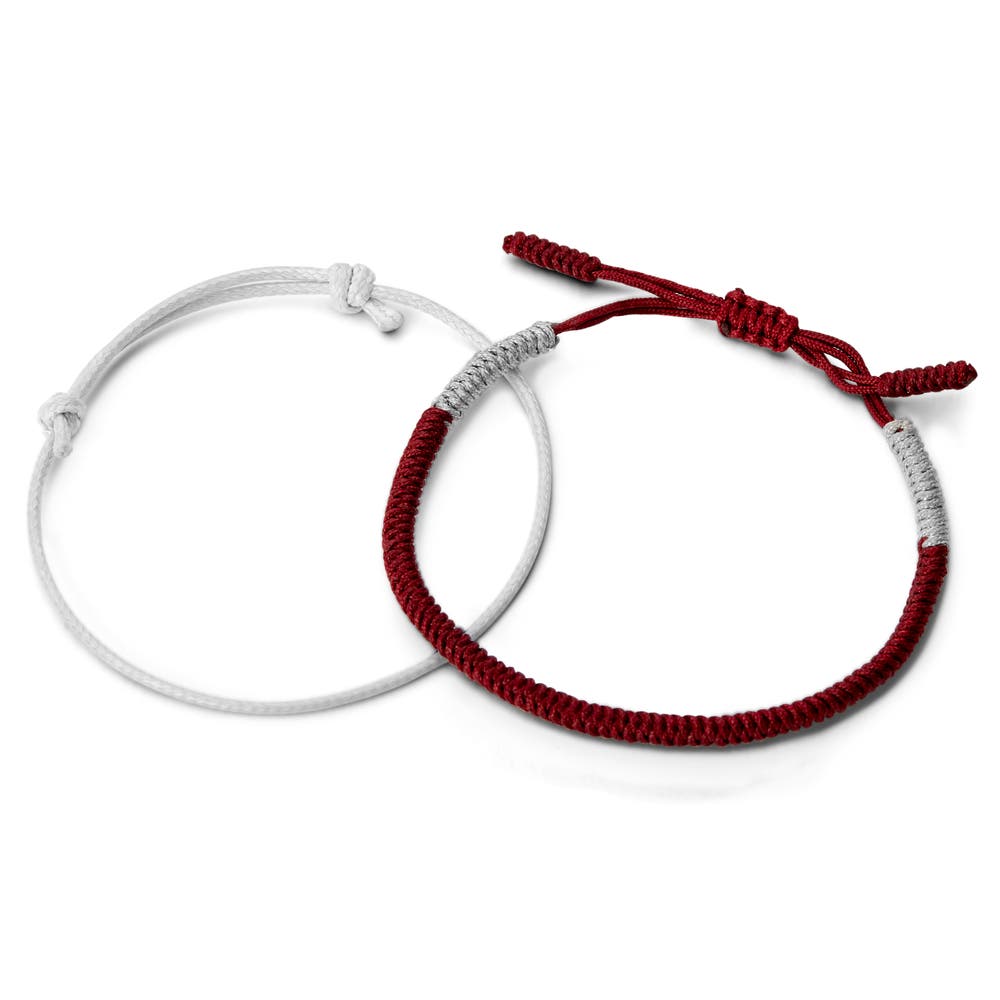 hover: Dúo de pulseras en rojo y blanco Will hover: Dúo de pulseras en rojo y blanco Will