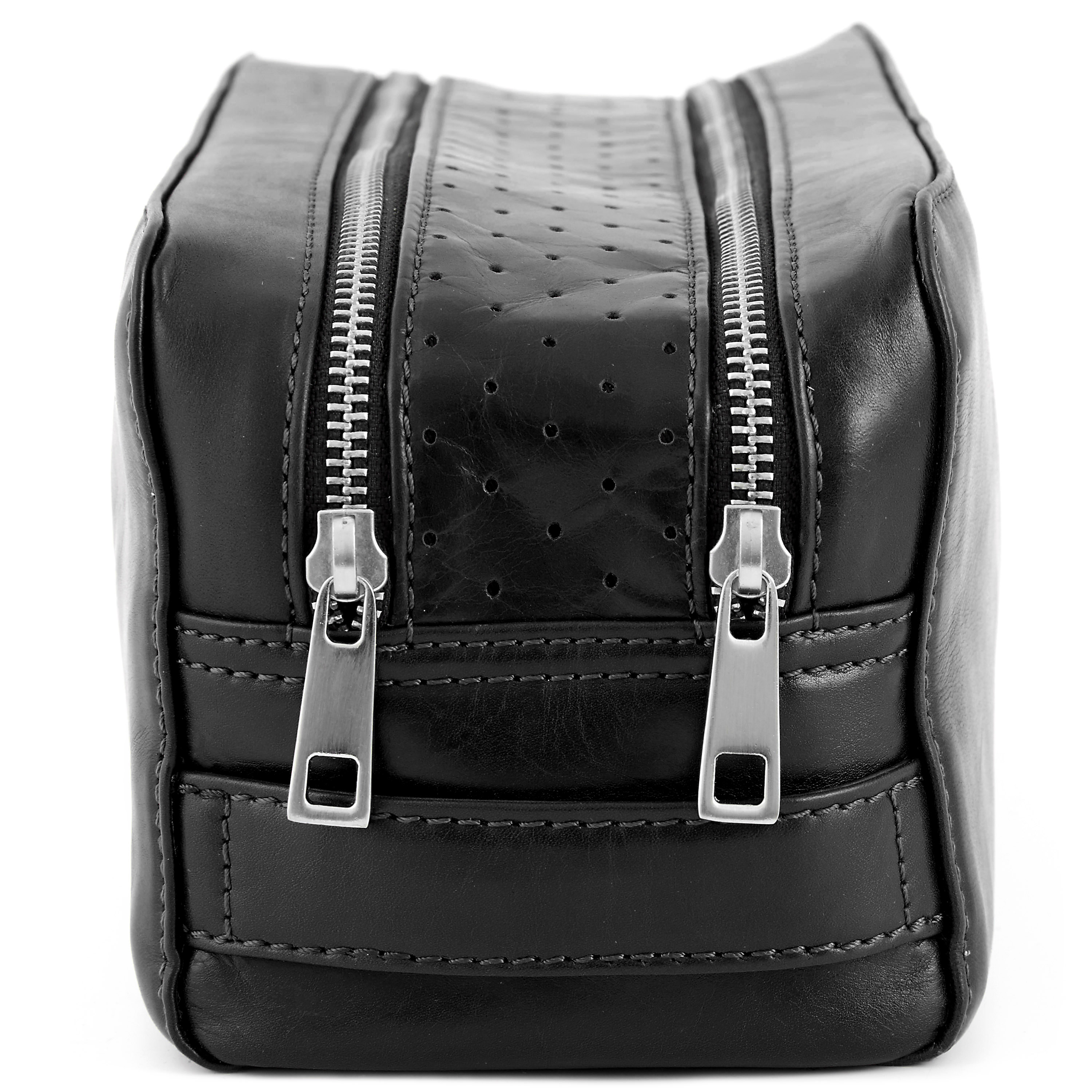 Black Double Zip Jasper Wash Bag - 5