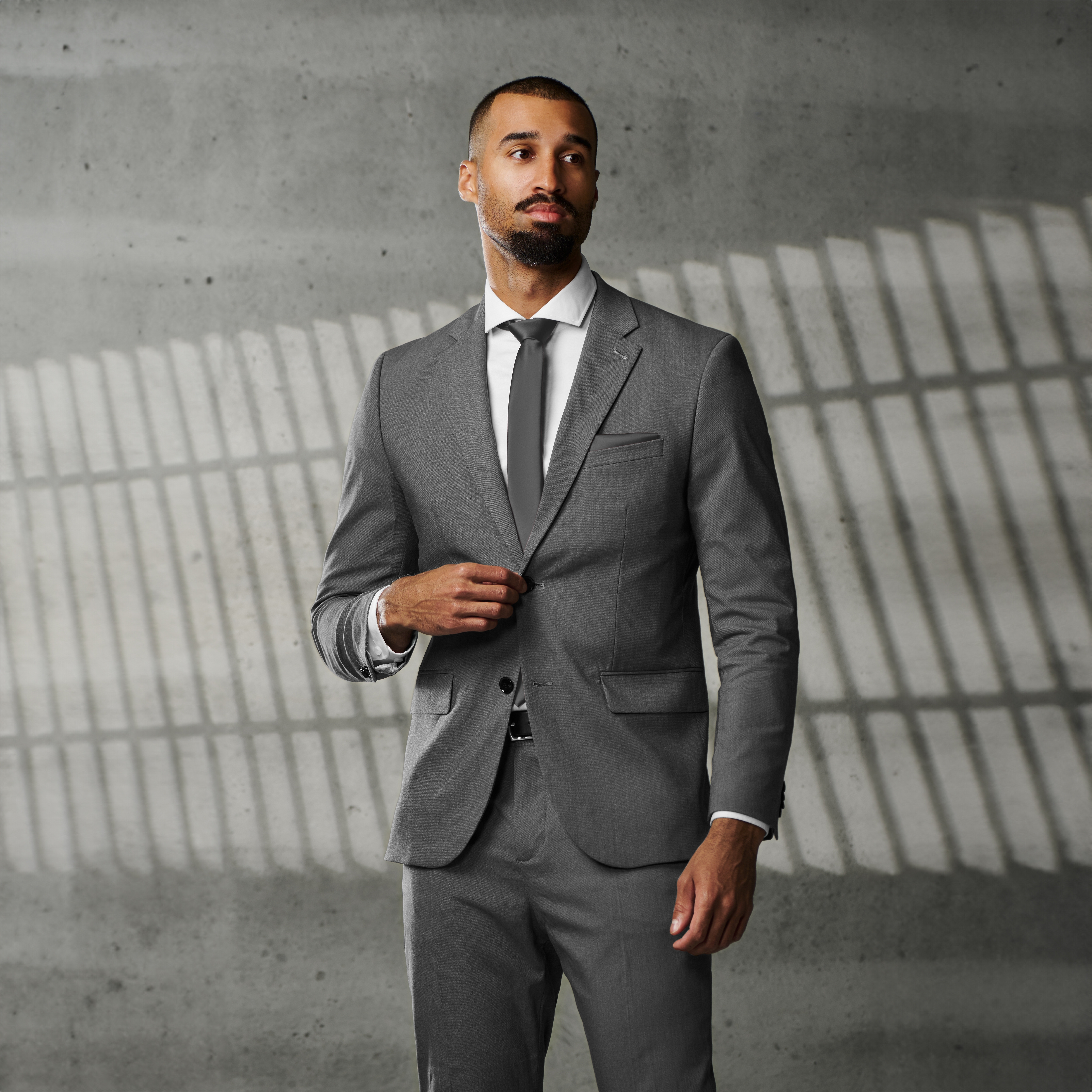 Corbata básica gris oscuro 6 cm - 2