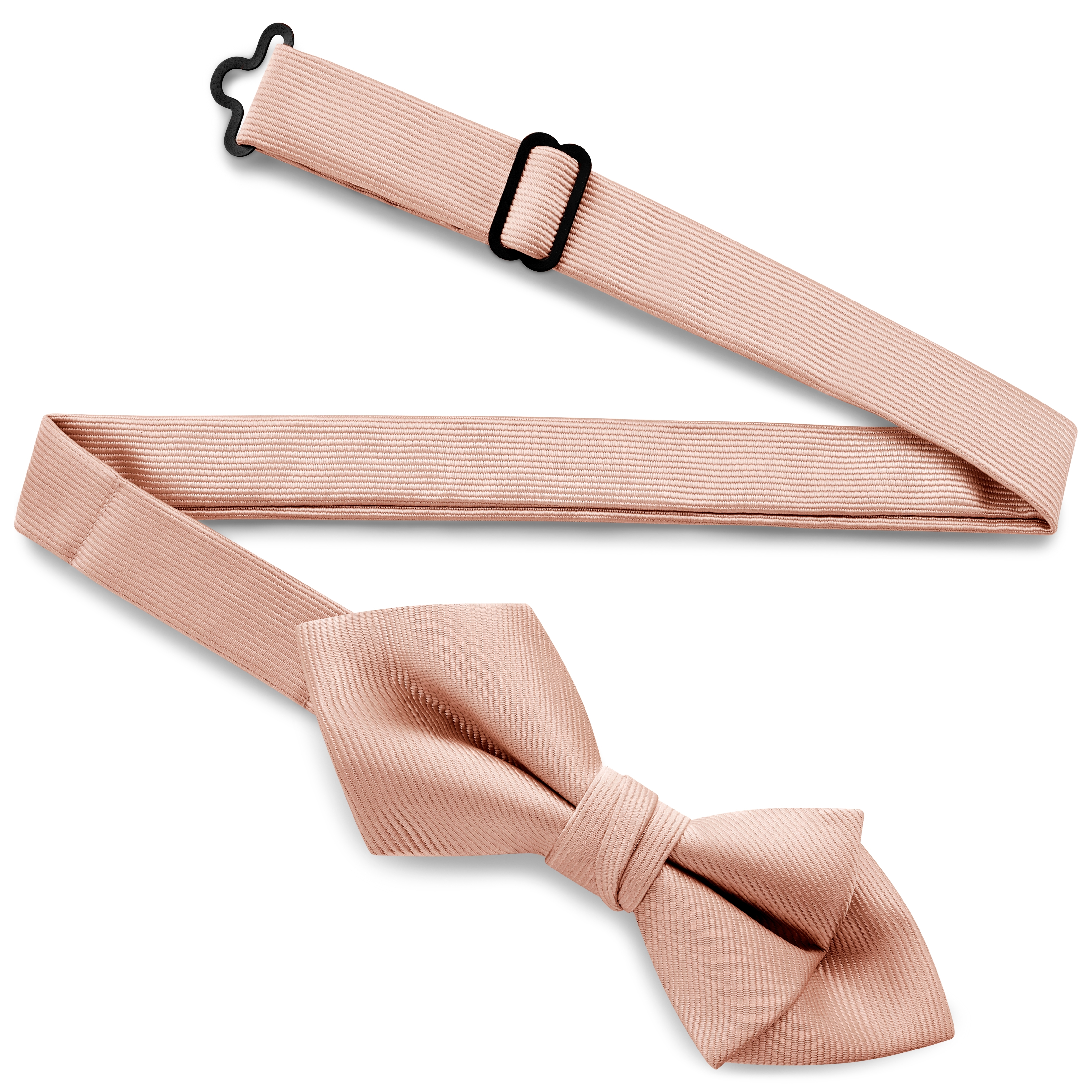 Rozā tauriņš ar aizdari, rievotas faktūras (grosgrain) audums, dimanta formas gali - 2