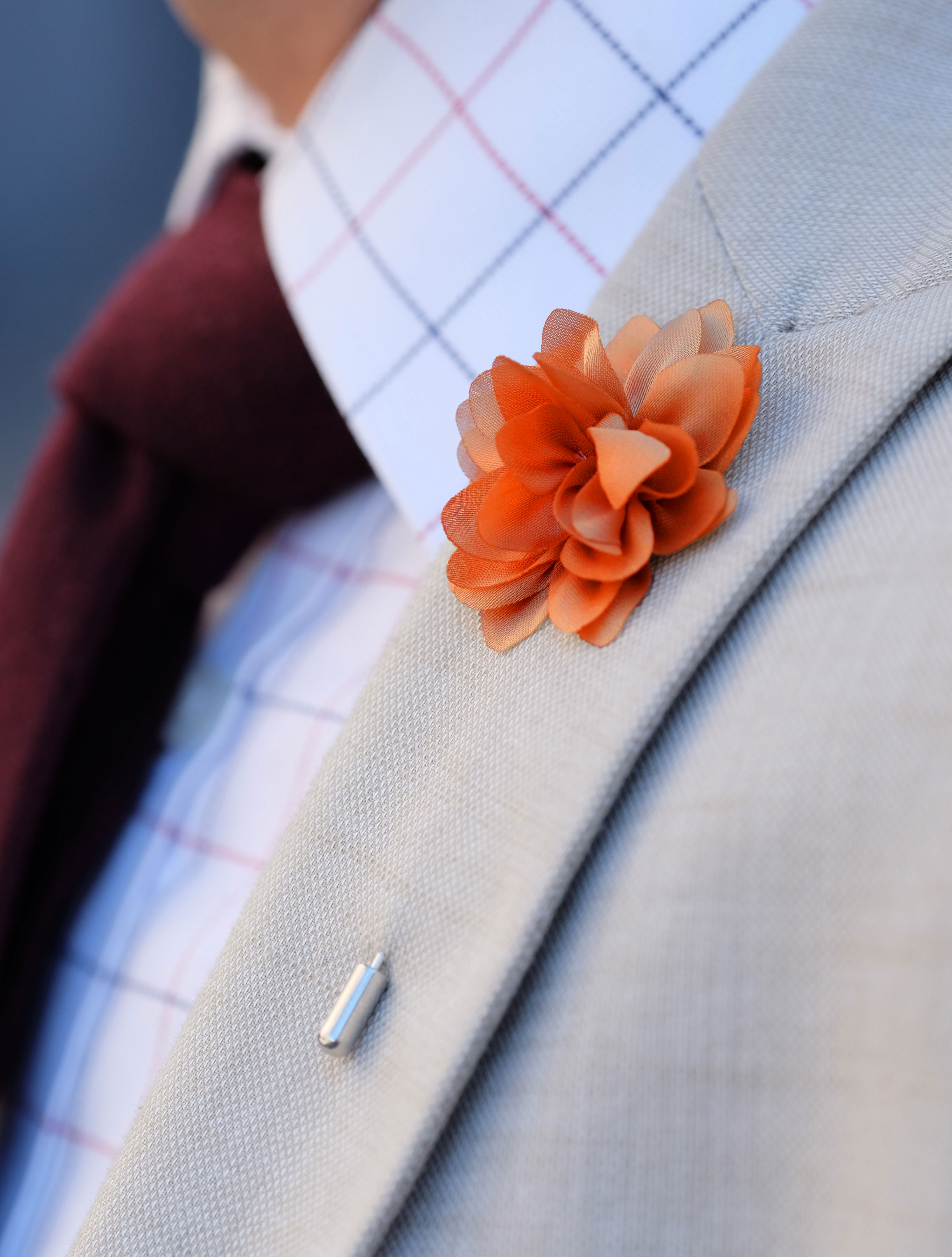 Kissed By Fire Lapel Flower - 4