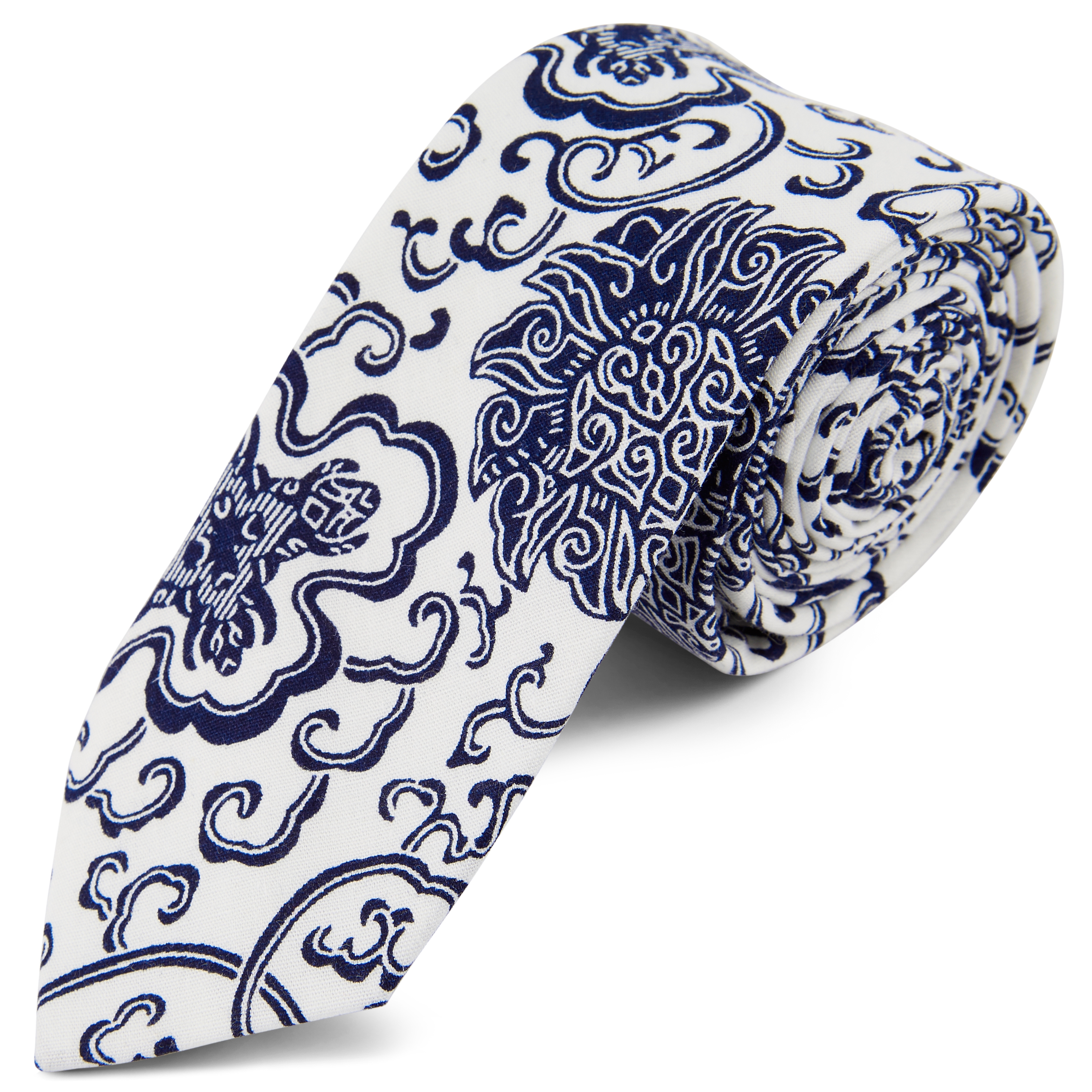 Sininen & valkoinen graafinen solmio - 1