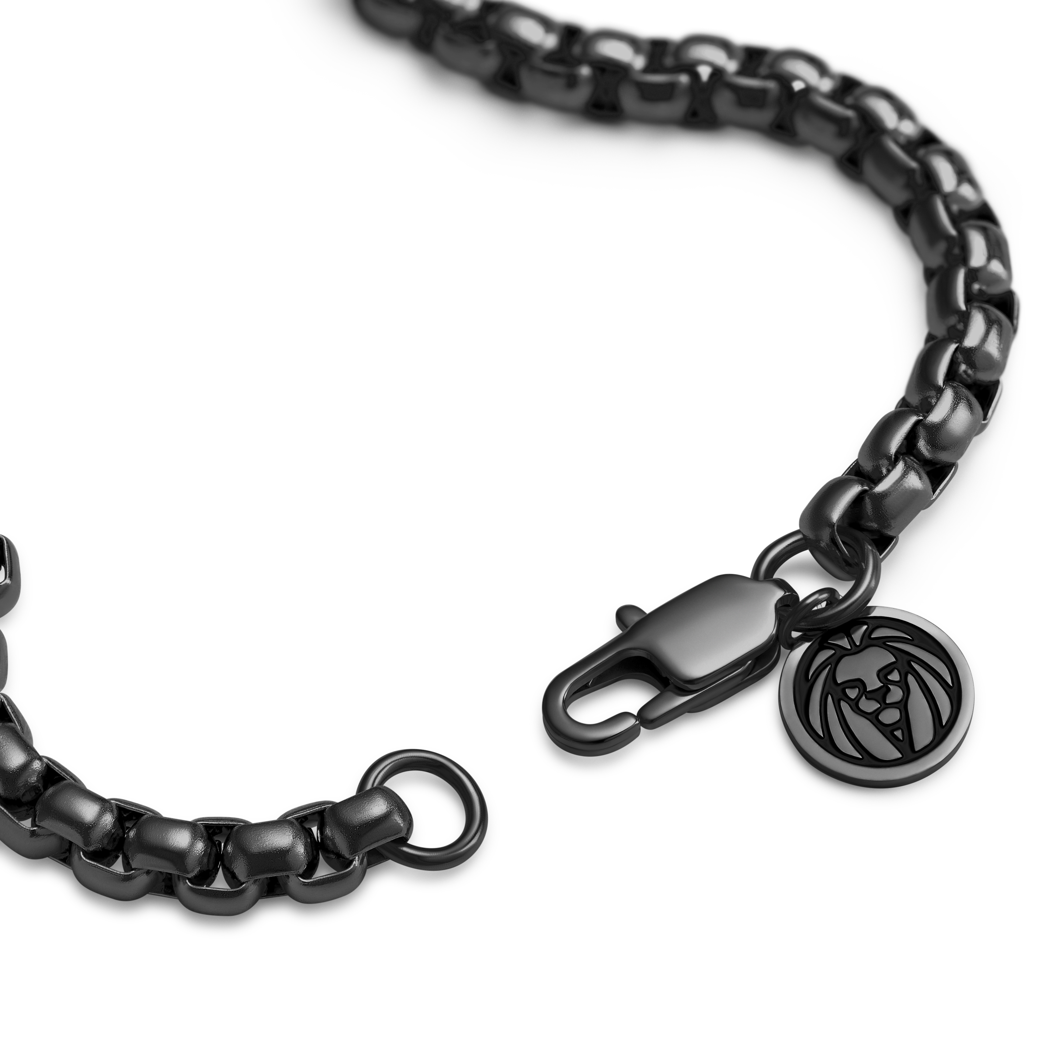 Essentials | 5 mm náramok s retiazkou so zakrivenými článkami v sivočiernej farbe - 5