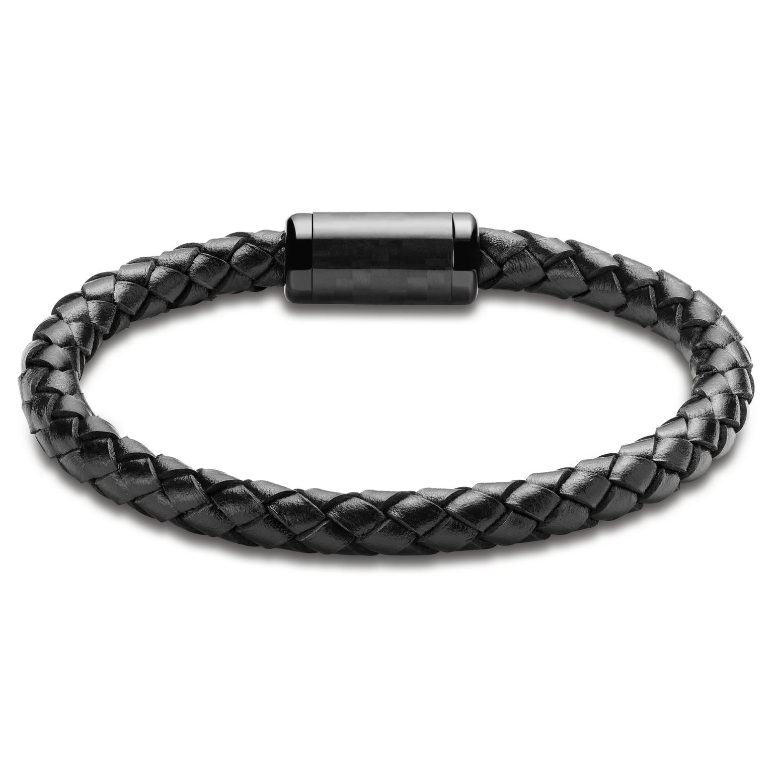 Panther | Pulsera de cuero y fibra de carbono negra Panther | Pulsera de cuero y fibra de carbono negra