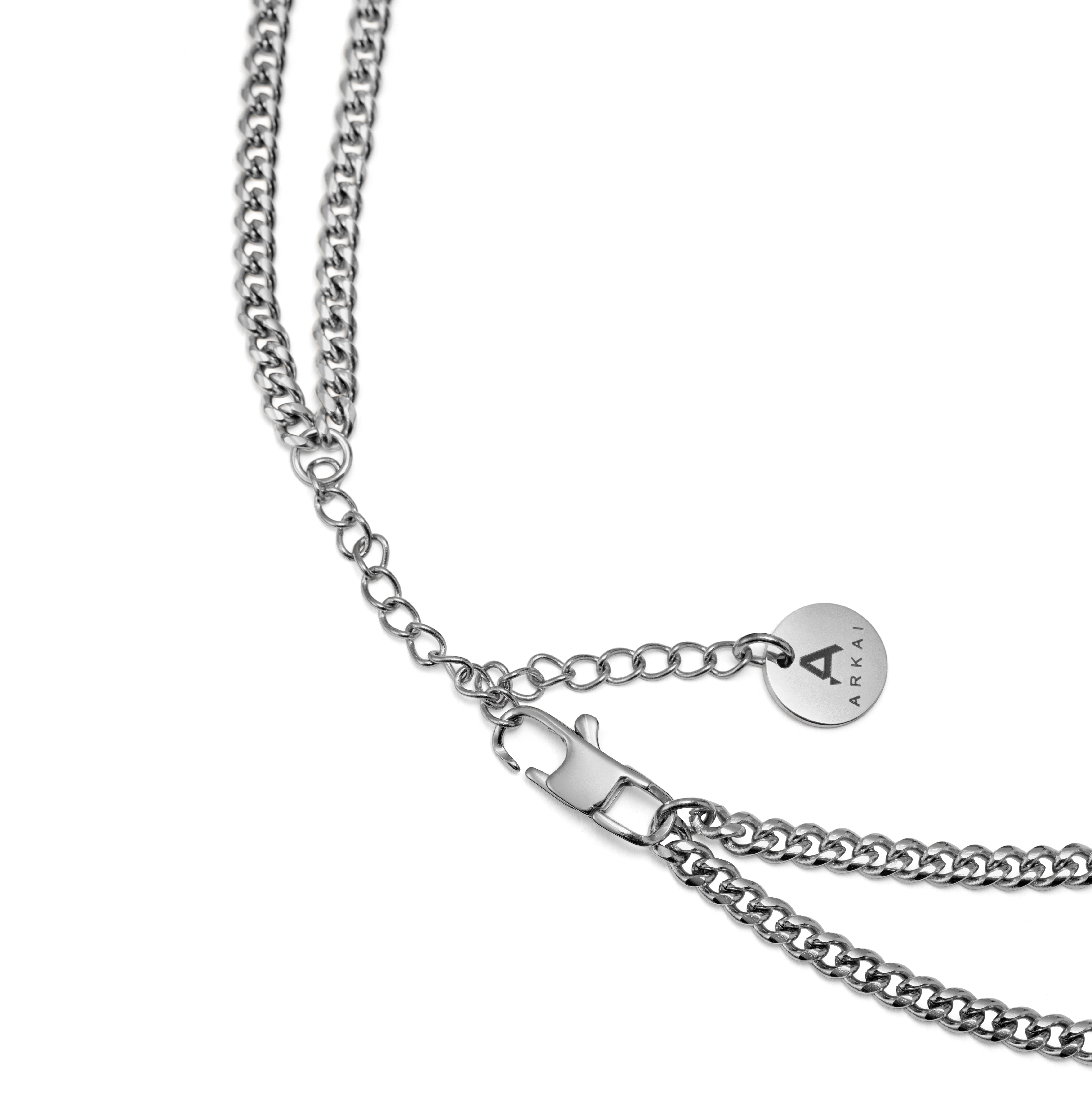 Rico Layered Silver-tone Double Chain Necklace - 5