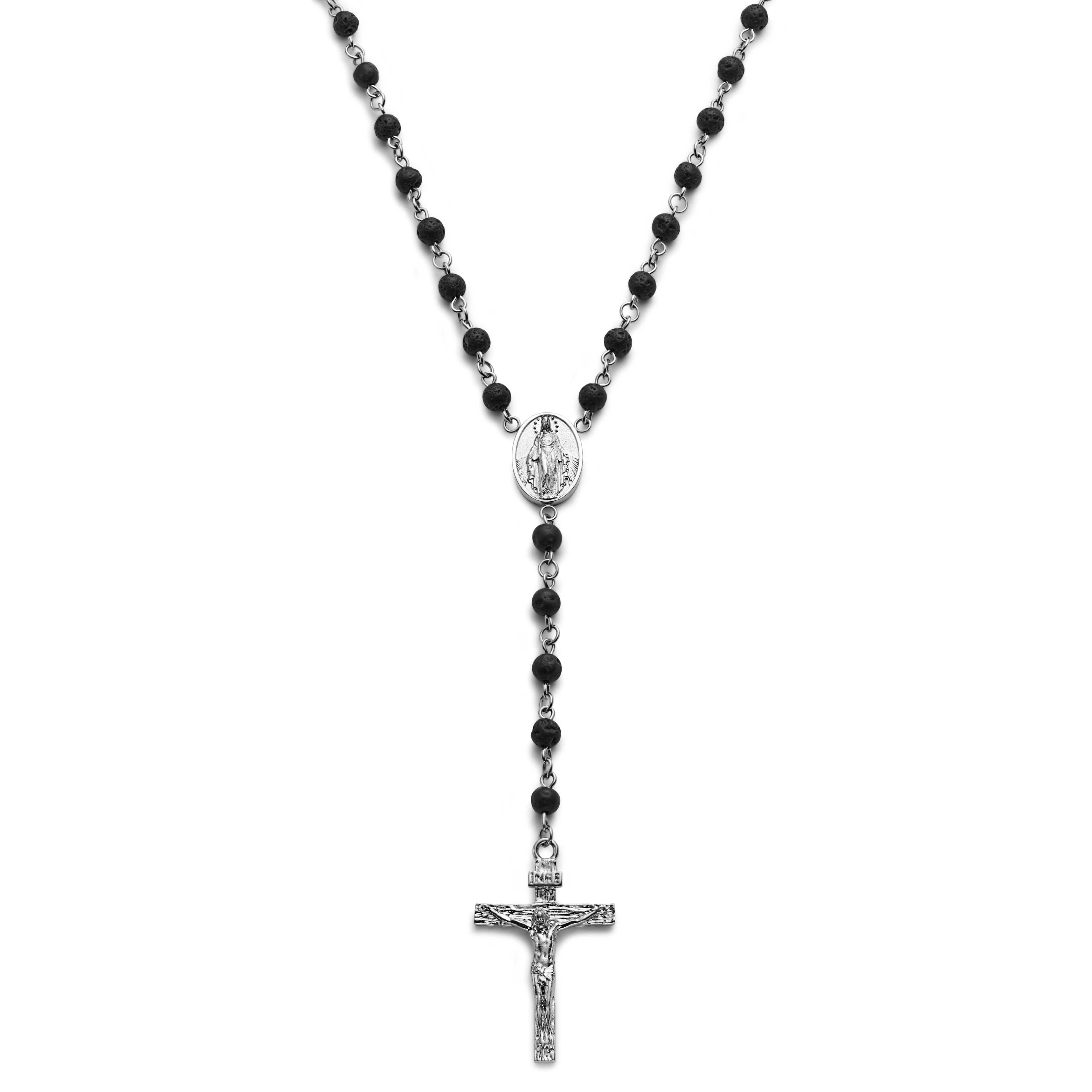 Varietas | Surgical Steel & Lava Stone Rosary