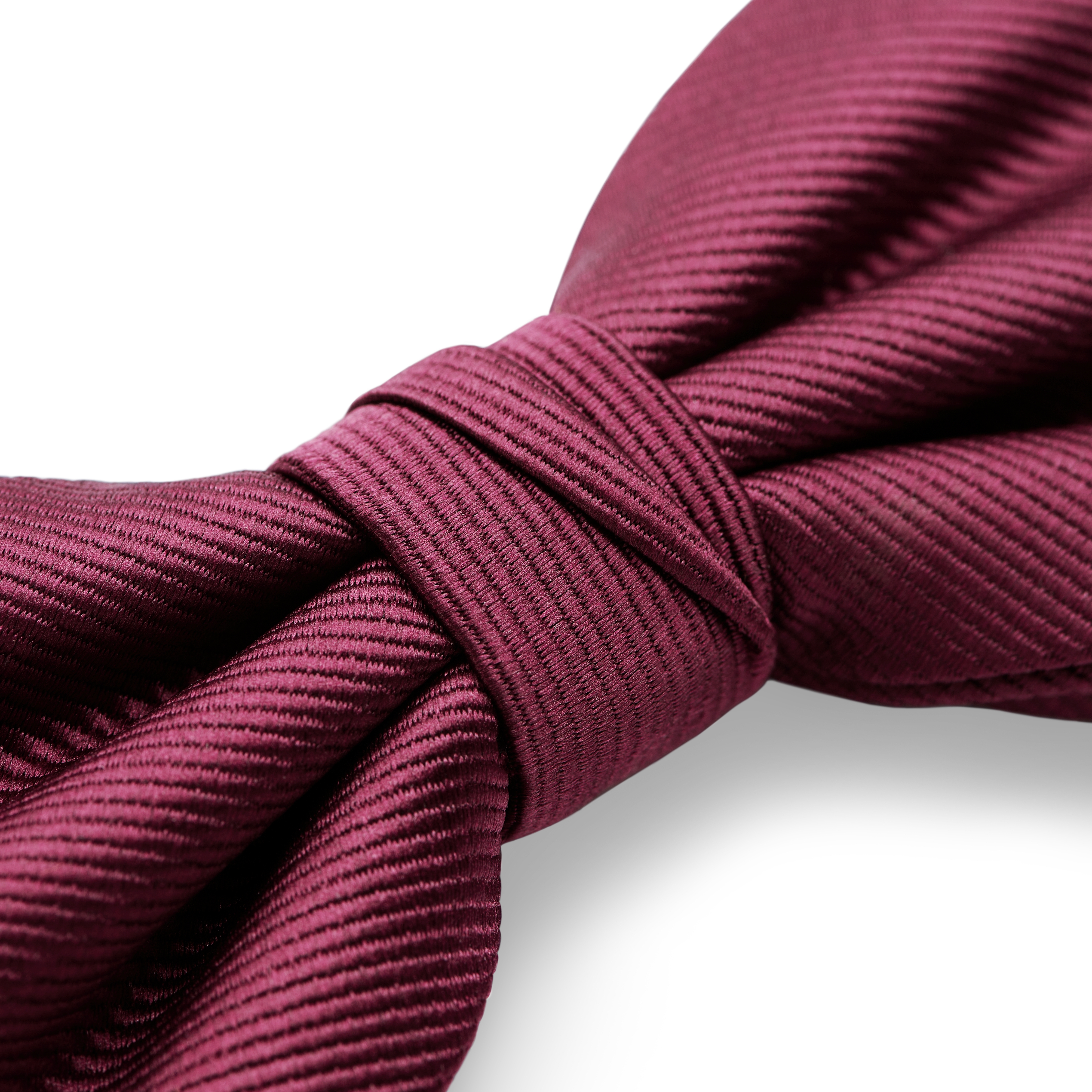 Papillon pre-annodato bordeaux con motivo gros-grain - 4