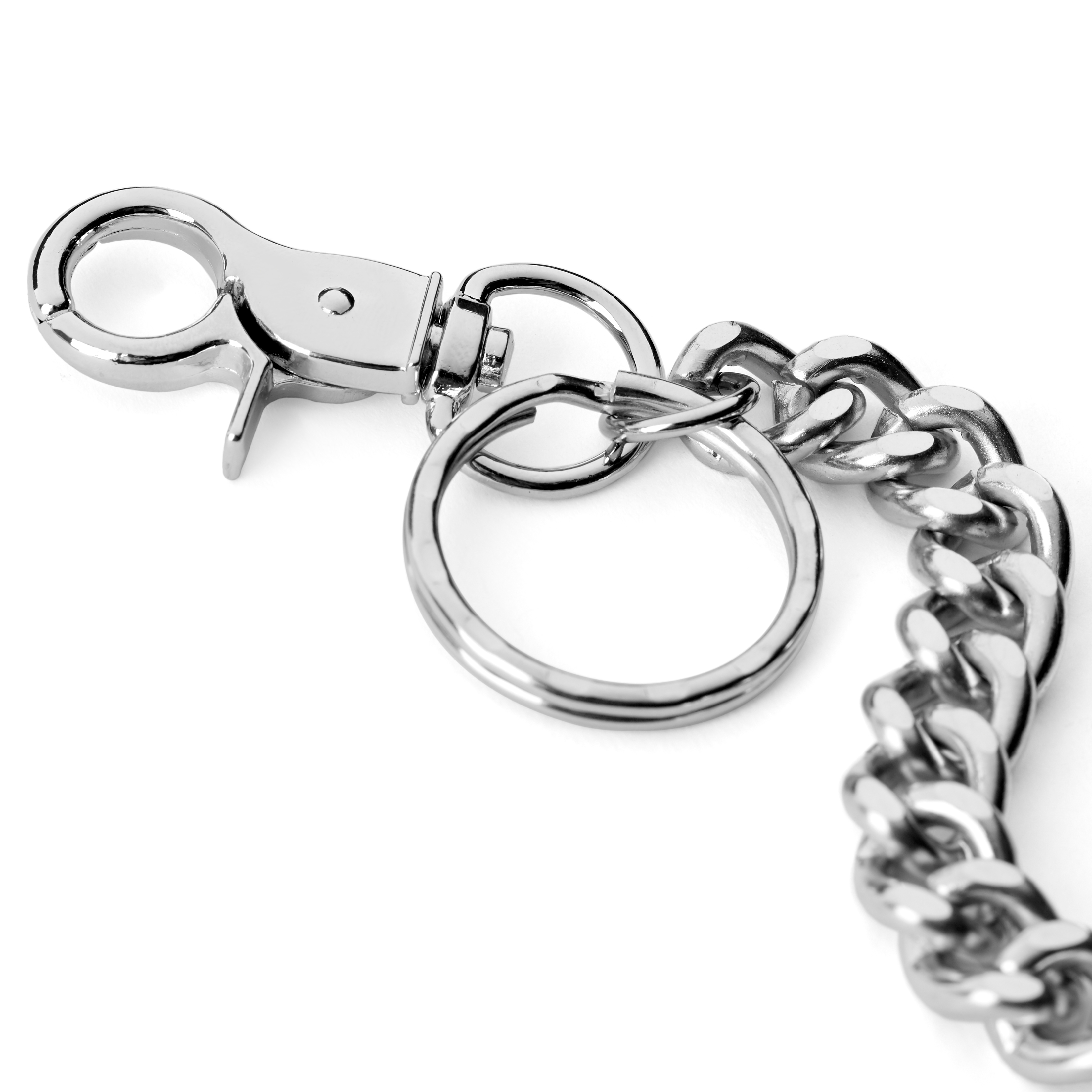 Short Silver-Tone Wallet Chain with Hook - 3