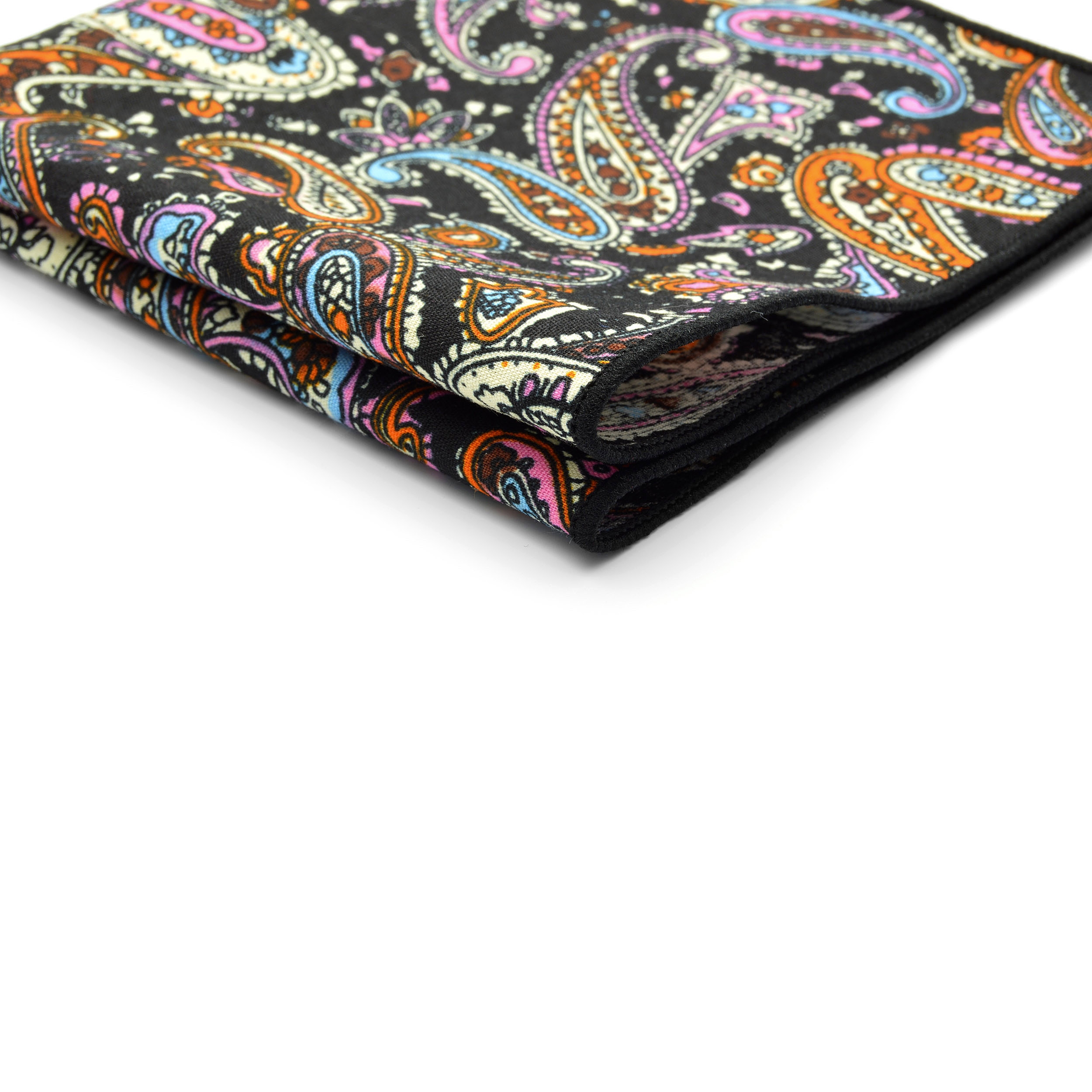 Sort/Orange Retro Bomulds Lommeklud - 2