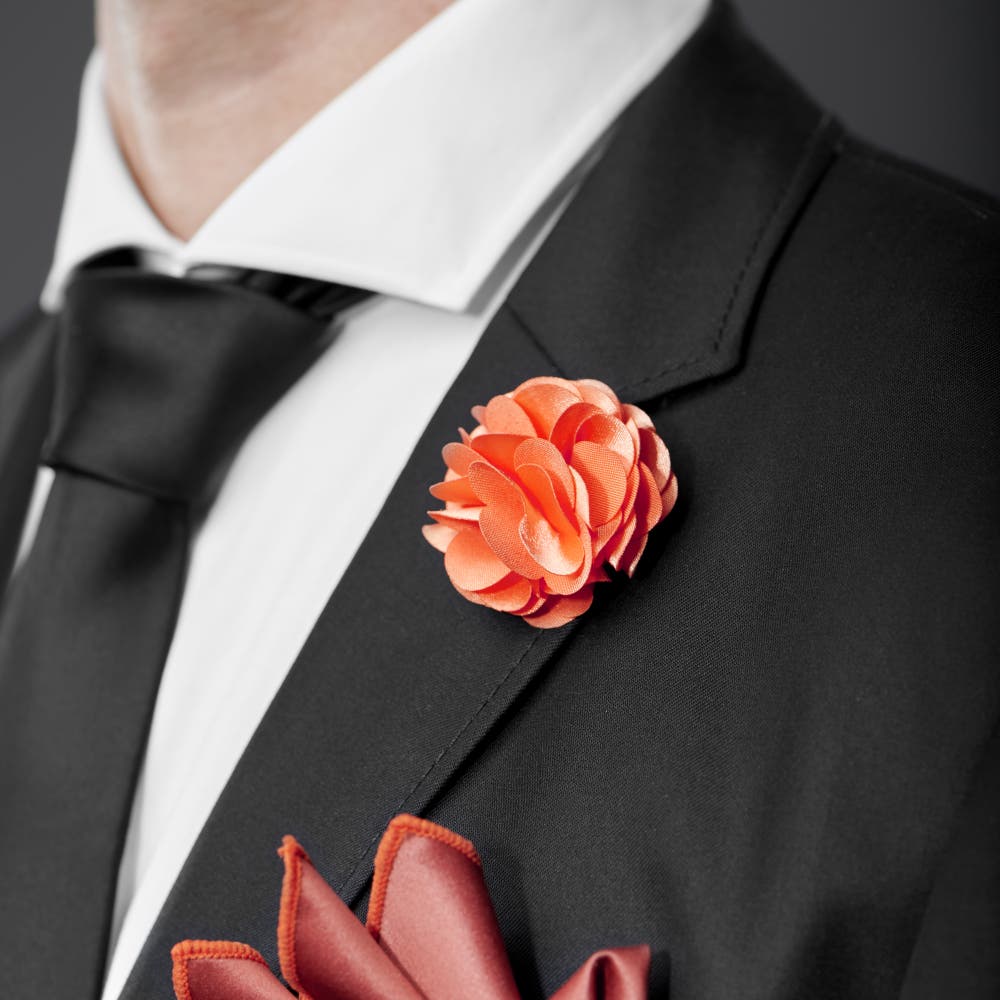 hover: Luxurious Orange Lapel Flower hover: Luxurious Orange Lapel Flower