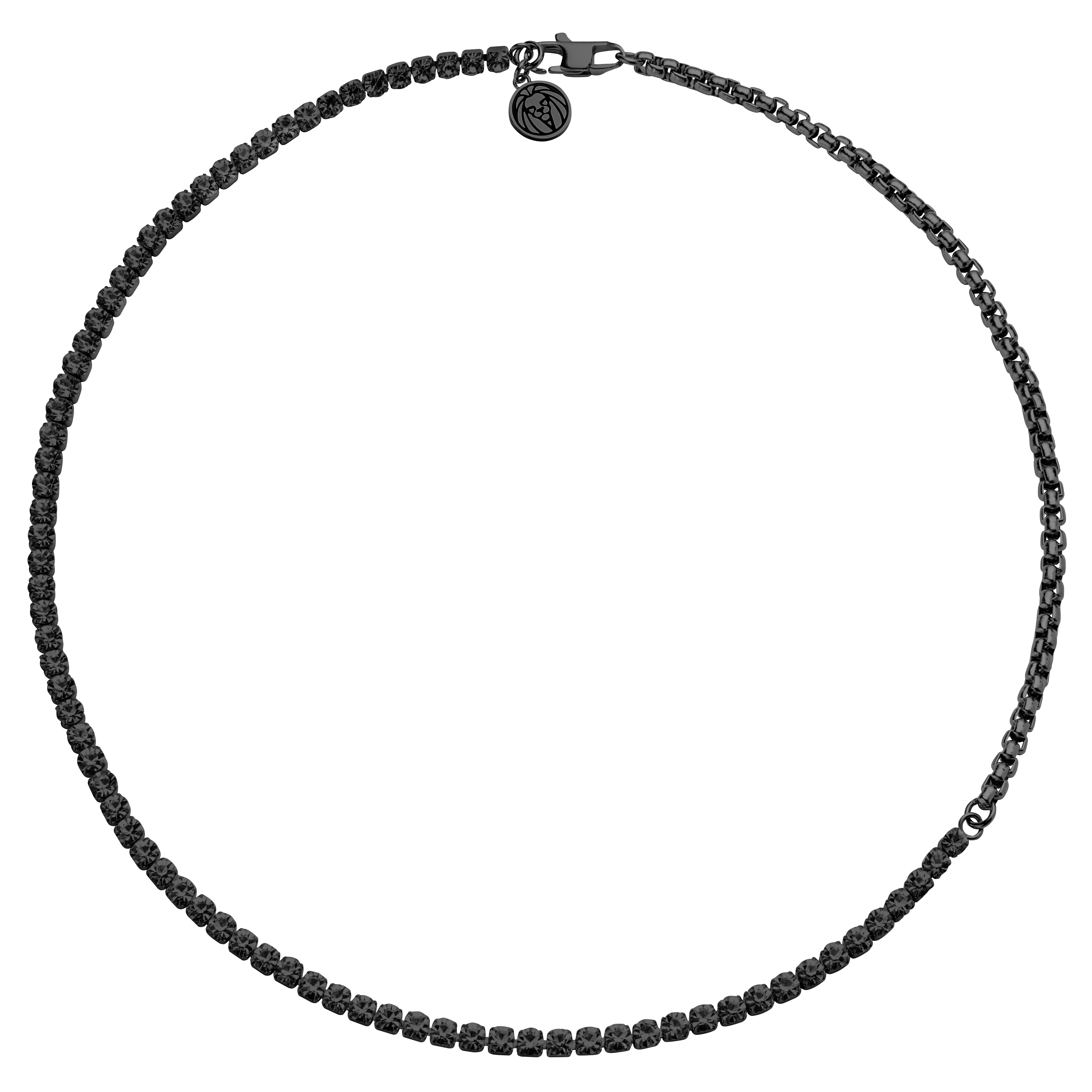 Amager | Black Zirconia Stainless Steel Chain Necklace - 2