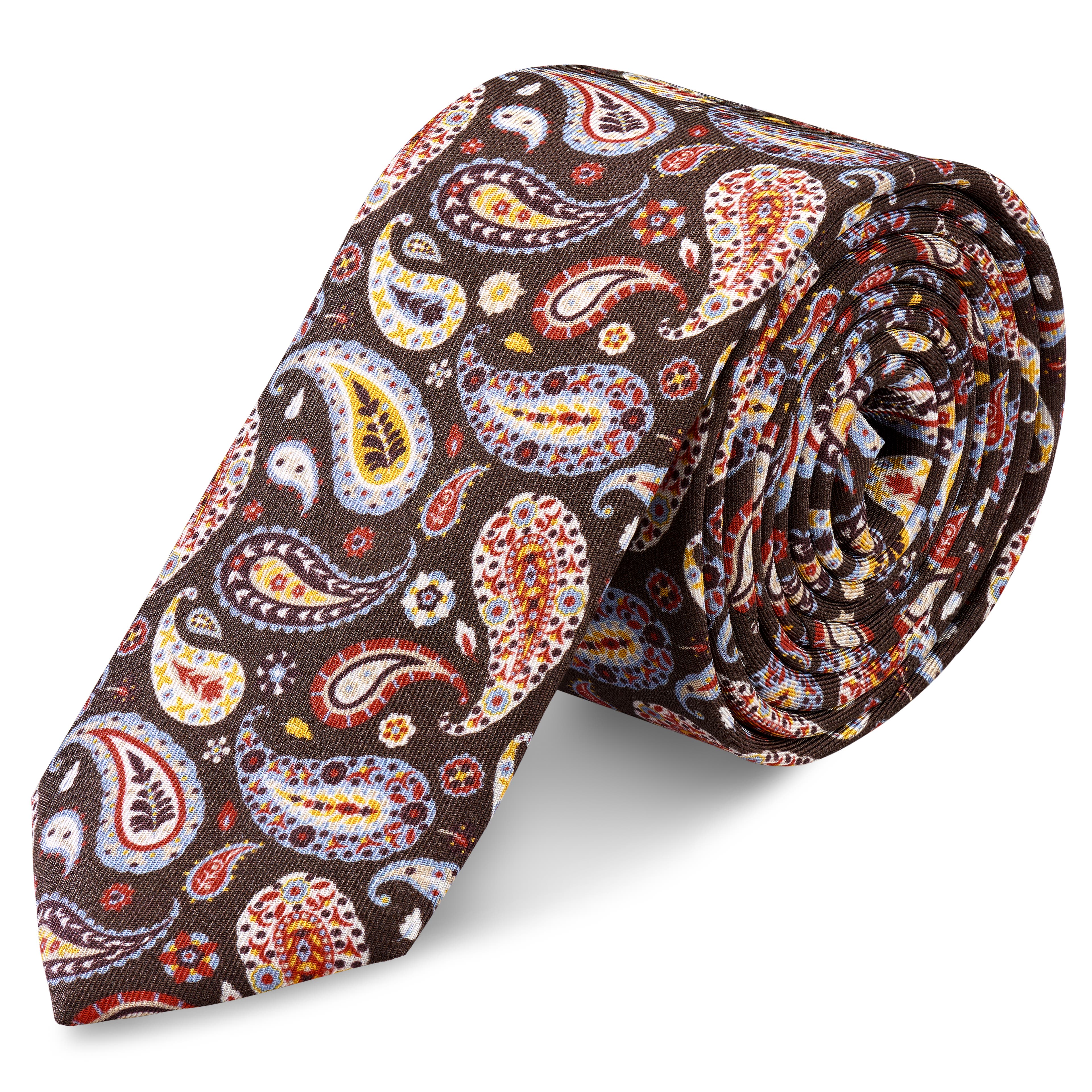 Virtuo | Cravate en soie à motifs cachemire bordeaux 6 cm Virtuo | Cravate en soie à motifs cachemire bordeaux 6 cm