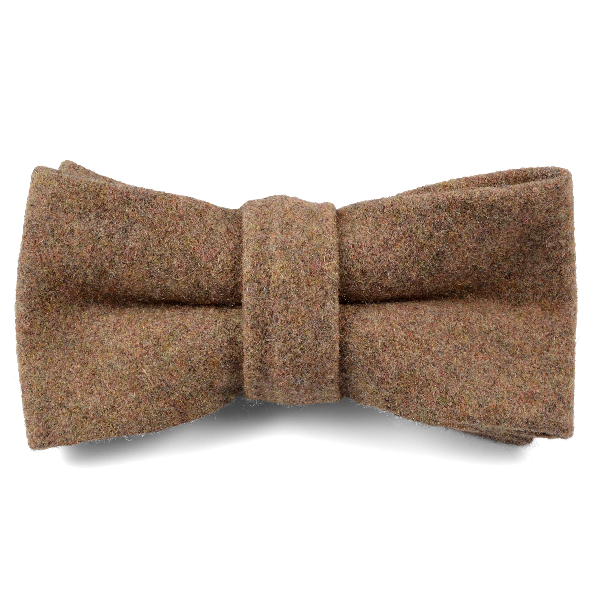 Lichtbruine Handgemaakte Wollen Vlinderdas - 1