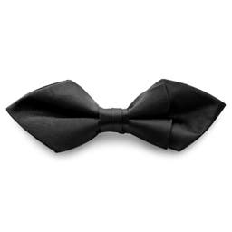 Shiny Black Basic Pointy Pre-Tied Bow Tie
