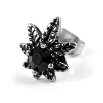 Sentio | Black Stainless Steel Zirconia Hemp Stud Earring Sentio | Black Stainless Steel Zirconia Hemp Stud Earring