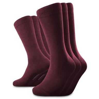 TrueFeel | 3er-Pack dunkelrote Komfort-Bambus-Crewsocken TrueFeel | 3er-Pack dunkelrote Komfort-Bambus-Crewsocken