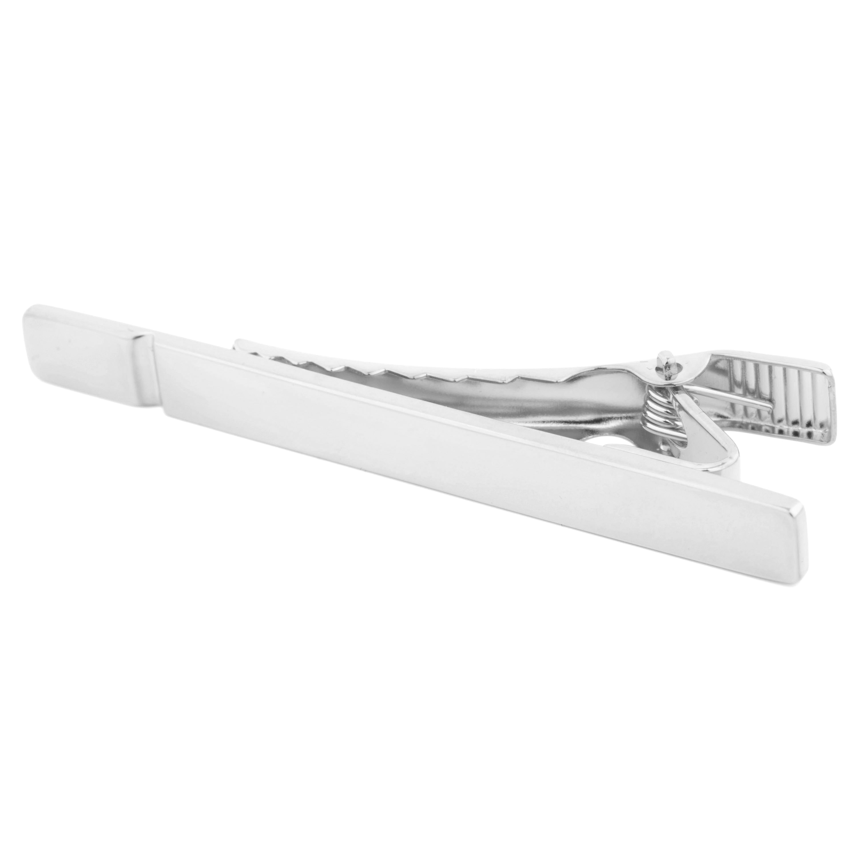 925s Silver Single Groove Tie Clip - 3