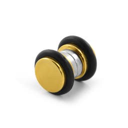 6mm Gold-Tone & Rubber Magnetic Earring