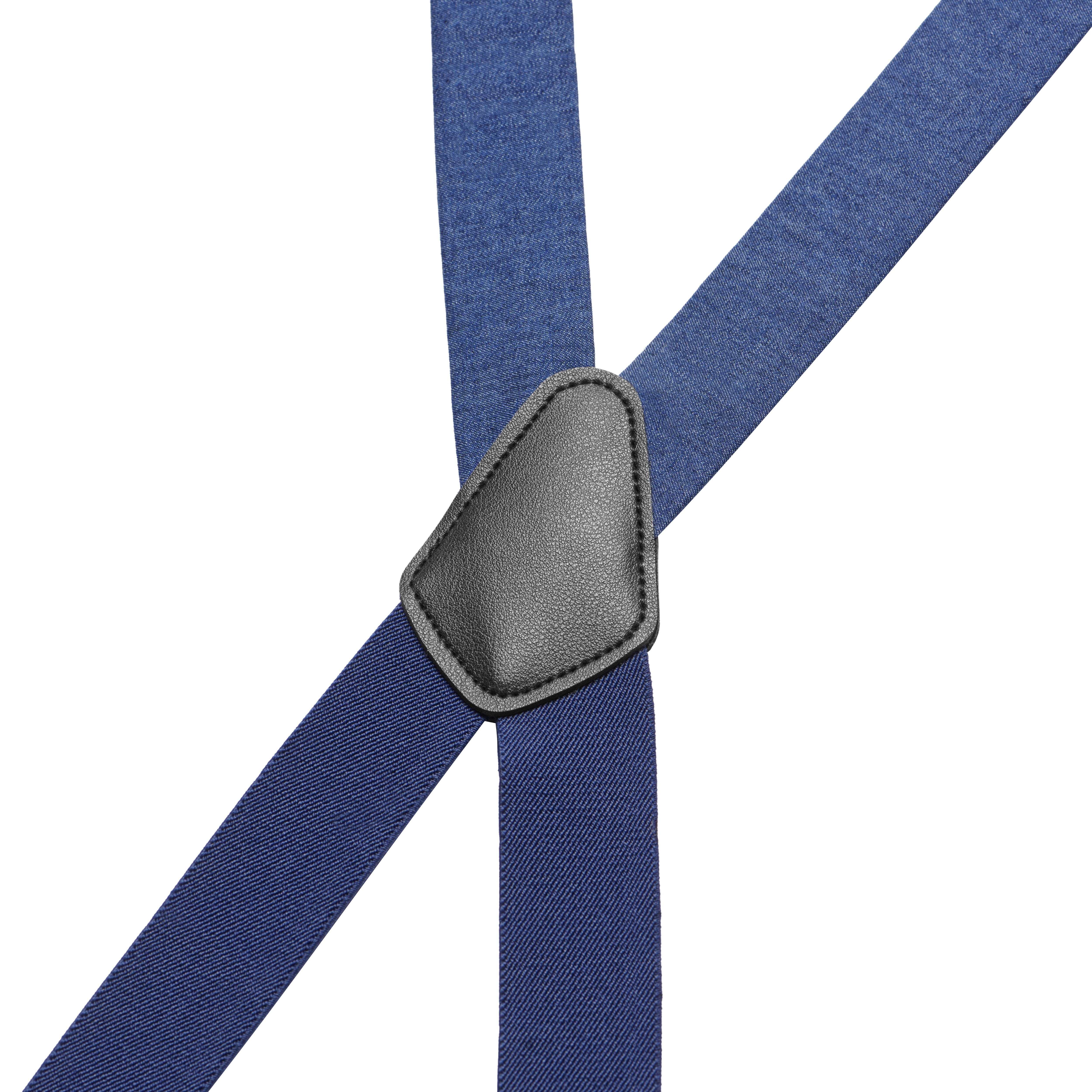 Navy Blue Denim X-Back Clip-On Braces - 2