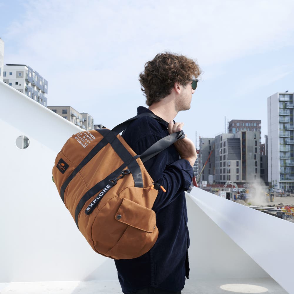 hover: Lealand Brown Foldable Duffel Bag hover: Lealand Brown Foldable Duffel Bag