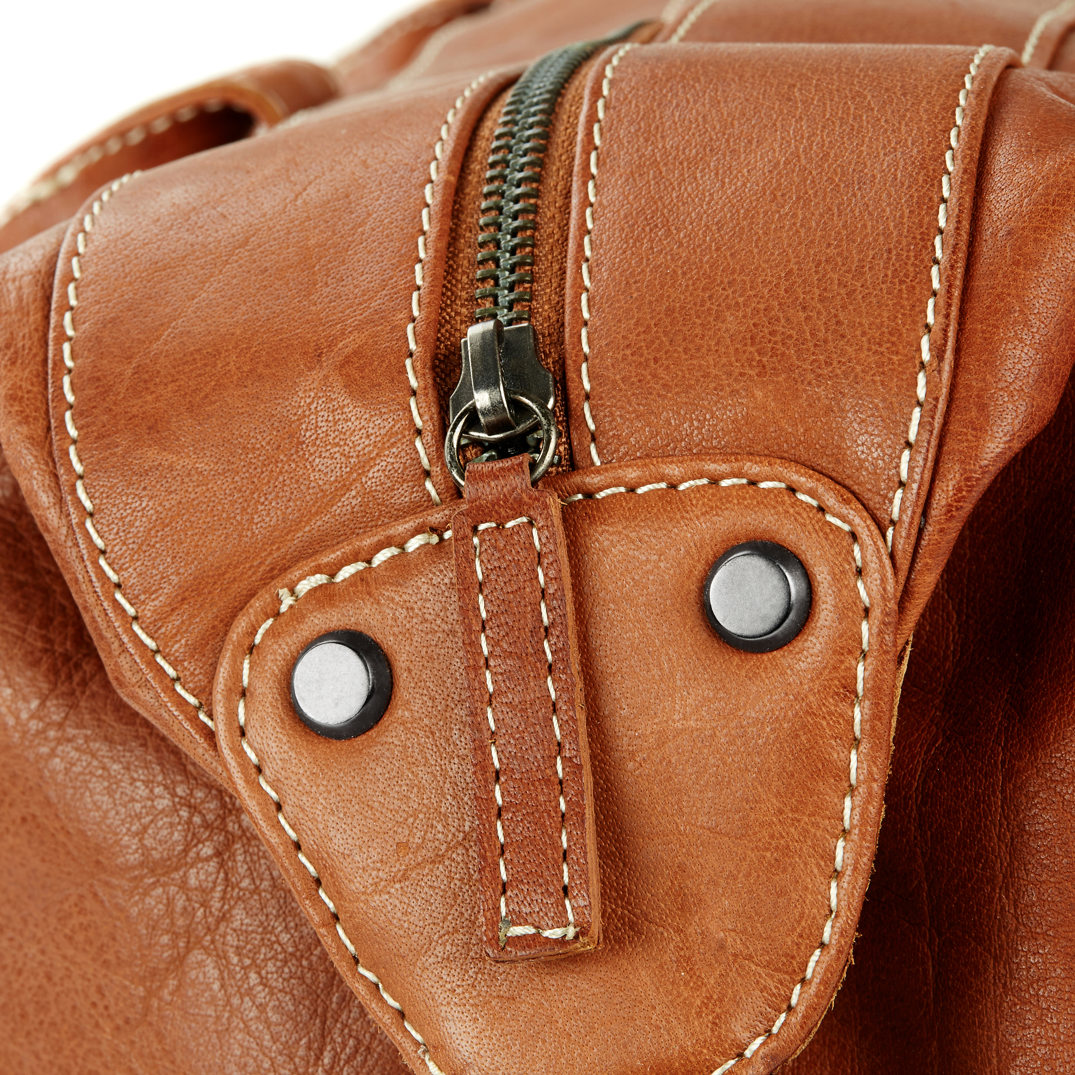 Oxford Classic Tan Duffel Leather Bag - 7