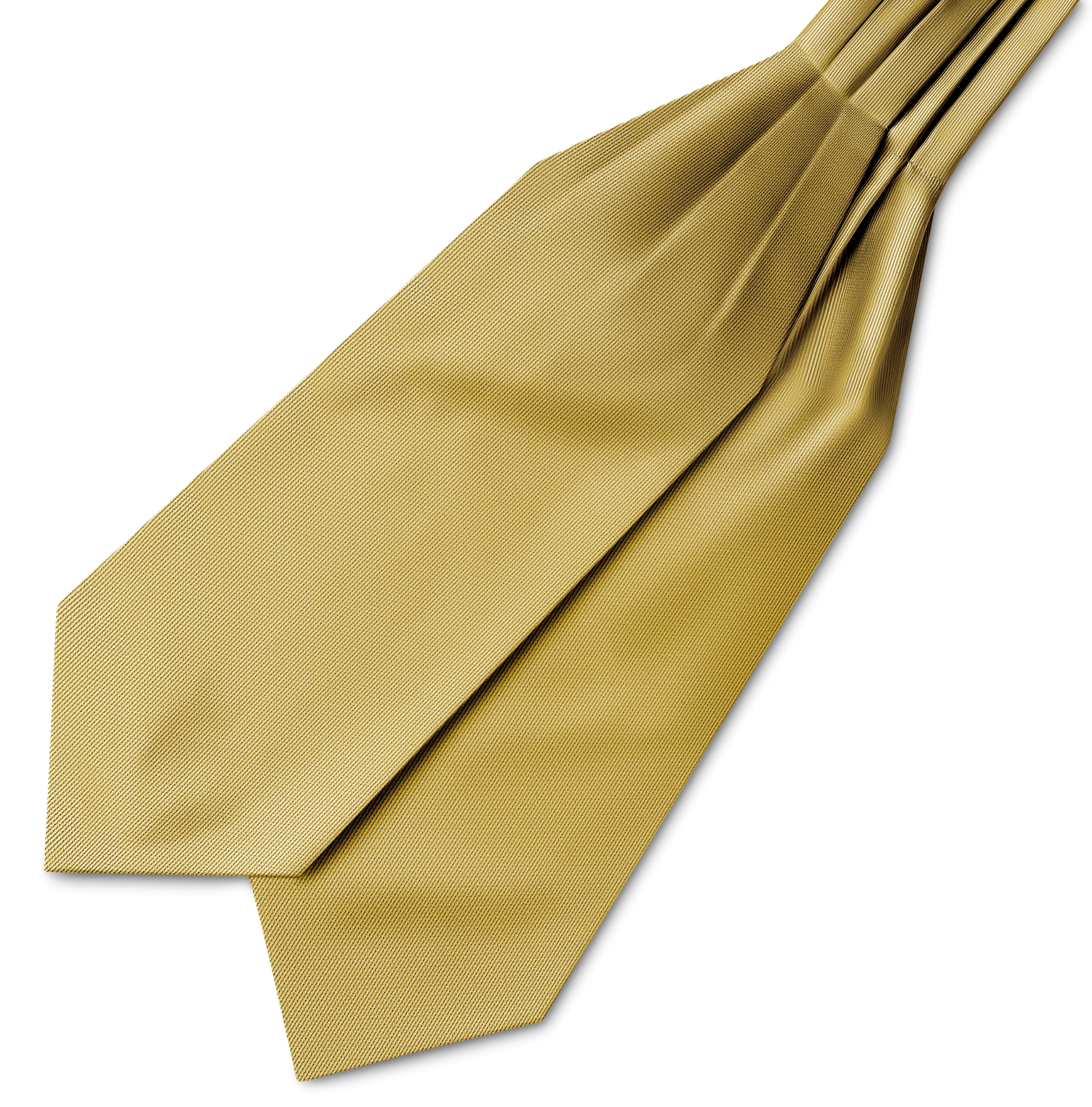 Cravate Ascot en tissu gros-grain jaune moutarde