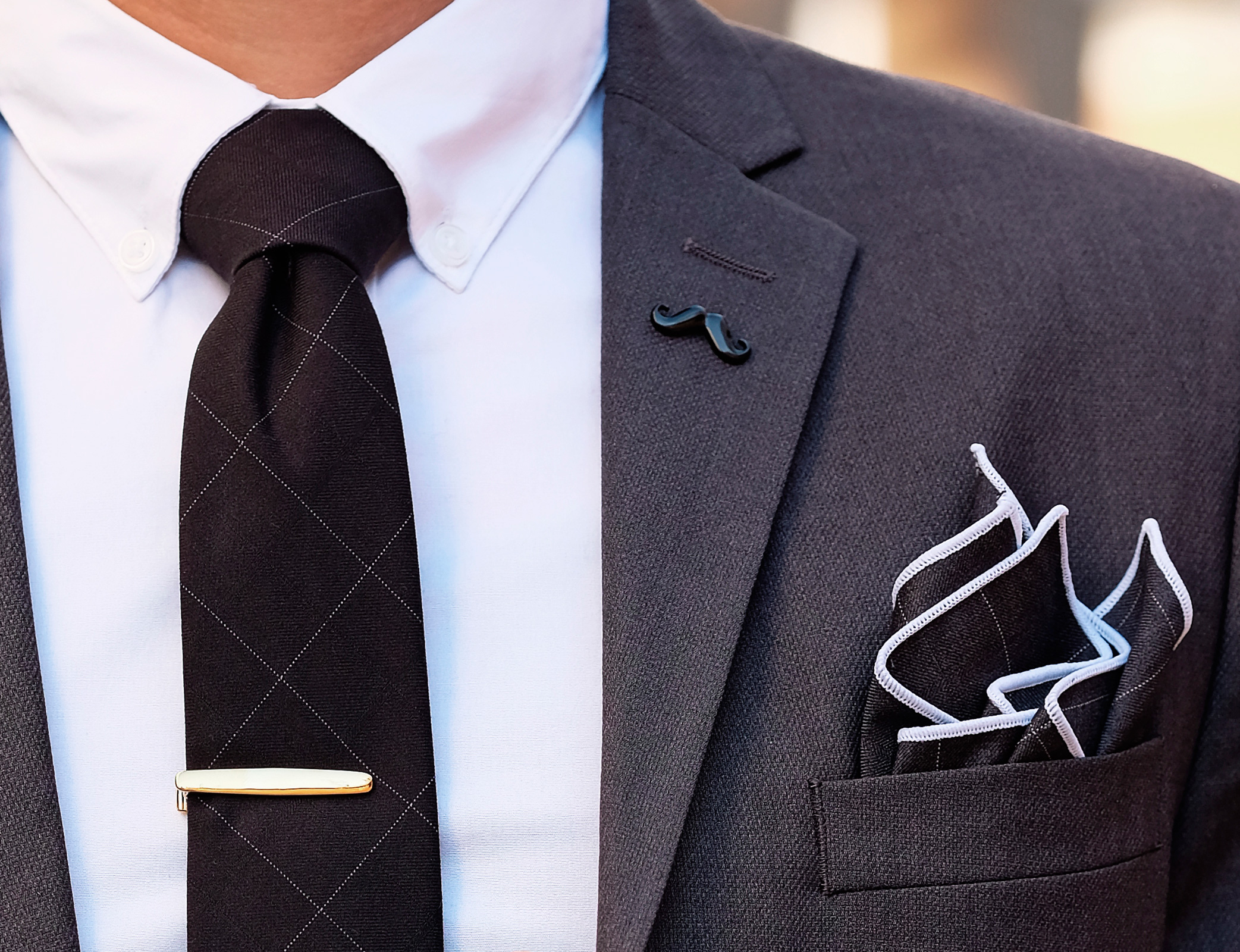 Black Mustache Lapel Pin - 6