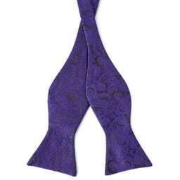 Dark Violet Paisley Self-Tie Bow Tie