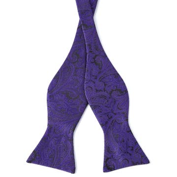 Dark Purple Paisley Self-Tie Bow Tie