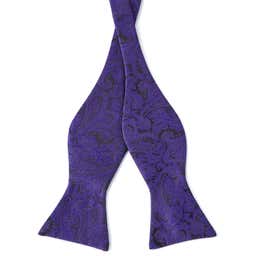 Dark Violet Paisley Self-Tie Bow Tie