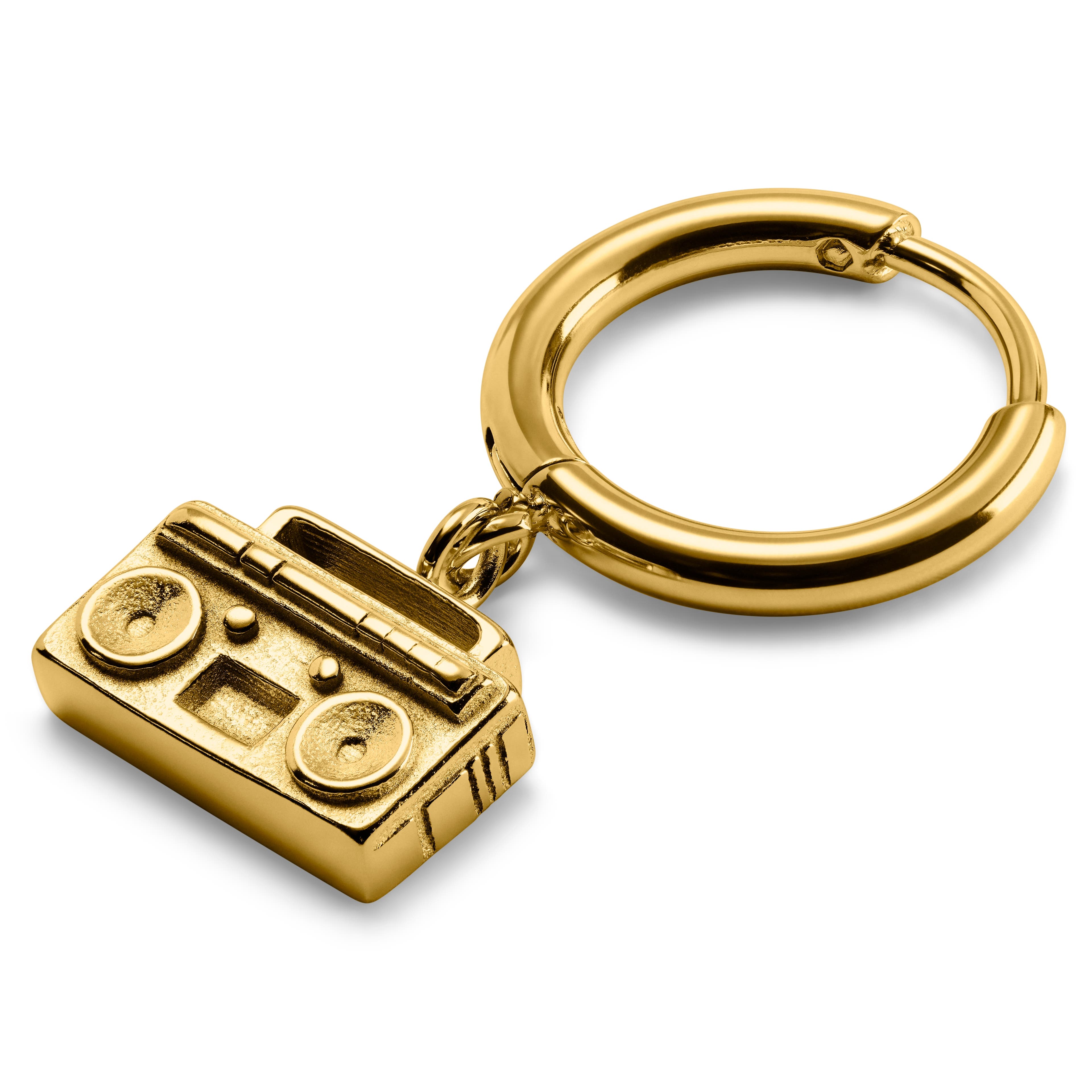 Jaygee | Goldfarbener Radio-Ohrring - Drop Hoop Jaygee | Goldfarbener Radio-Ohrring - Drop Hoop