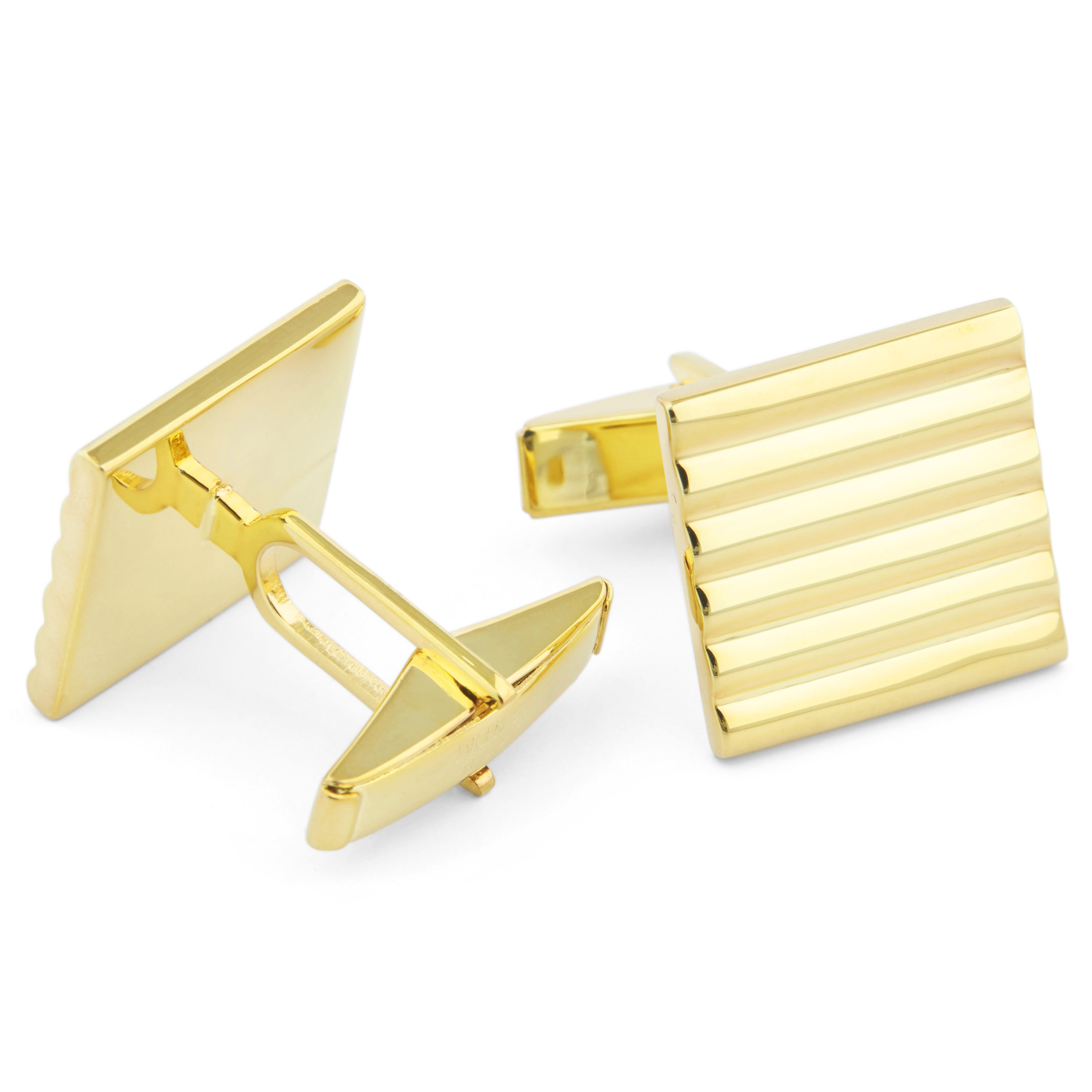 Boutons de manchette or et argent 925 à rayures - 2