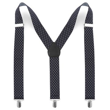 Black Suspenders With Small Diamond Pattern