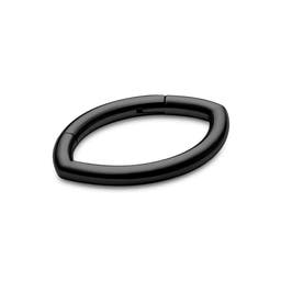 8 mm Sort Titanium Oval Piercing Ring