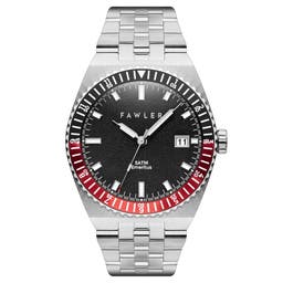 Emeritus | Black and Red Bezel Stainless Steel Watch