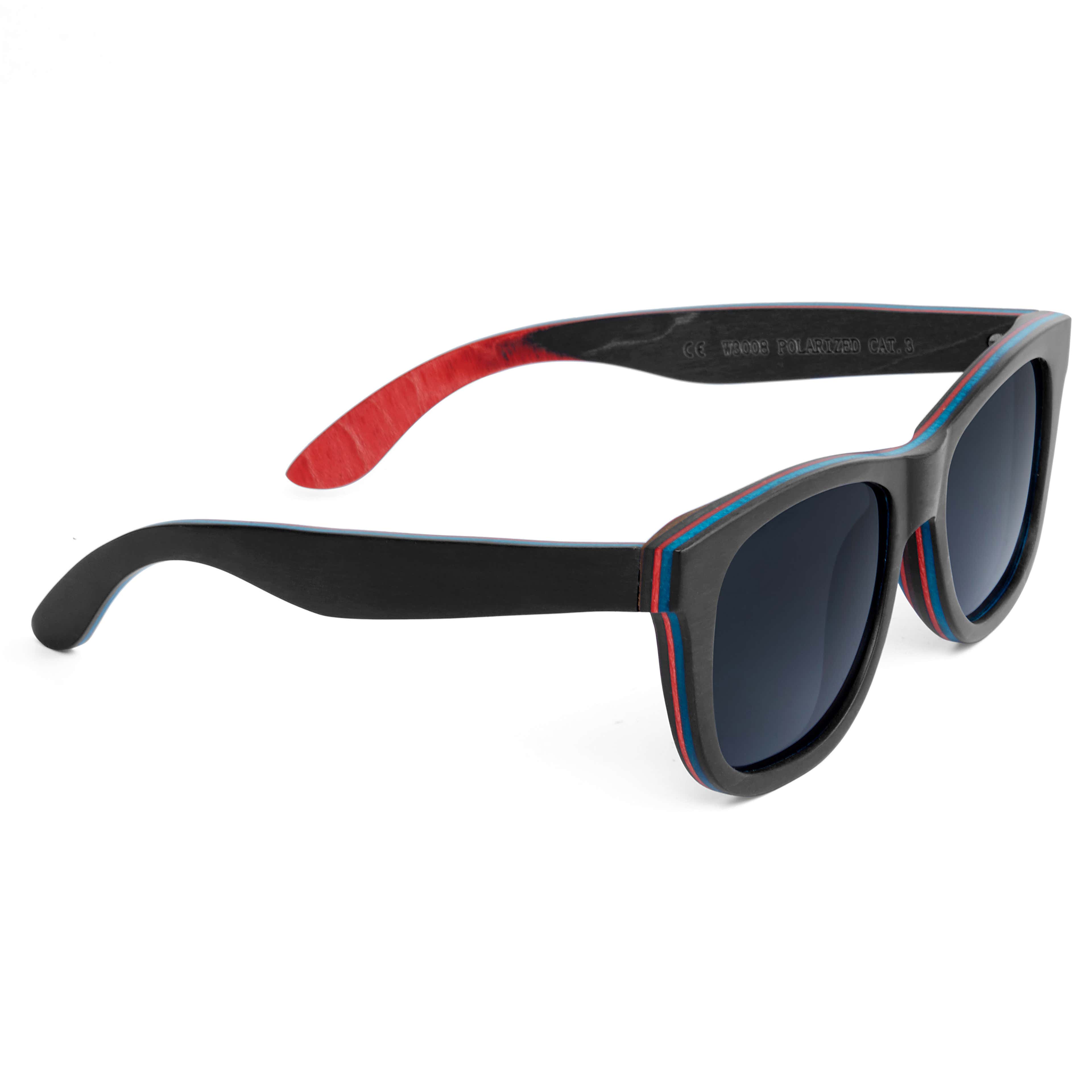 Black Skateboard Wood Polarized Sunglasses - 3 - gallery