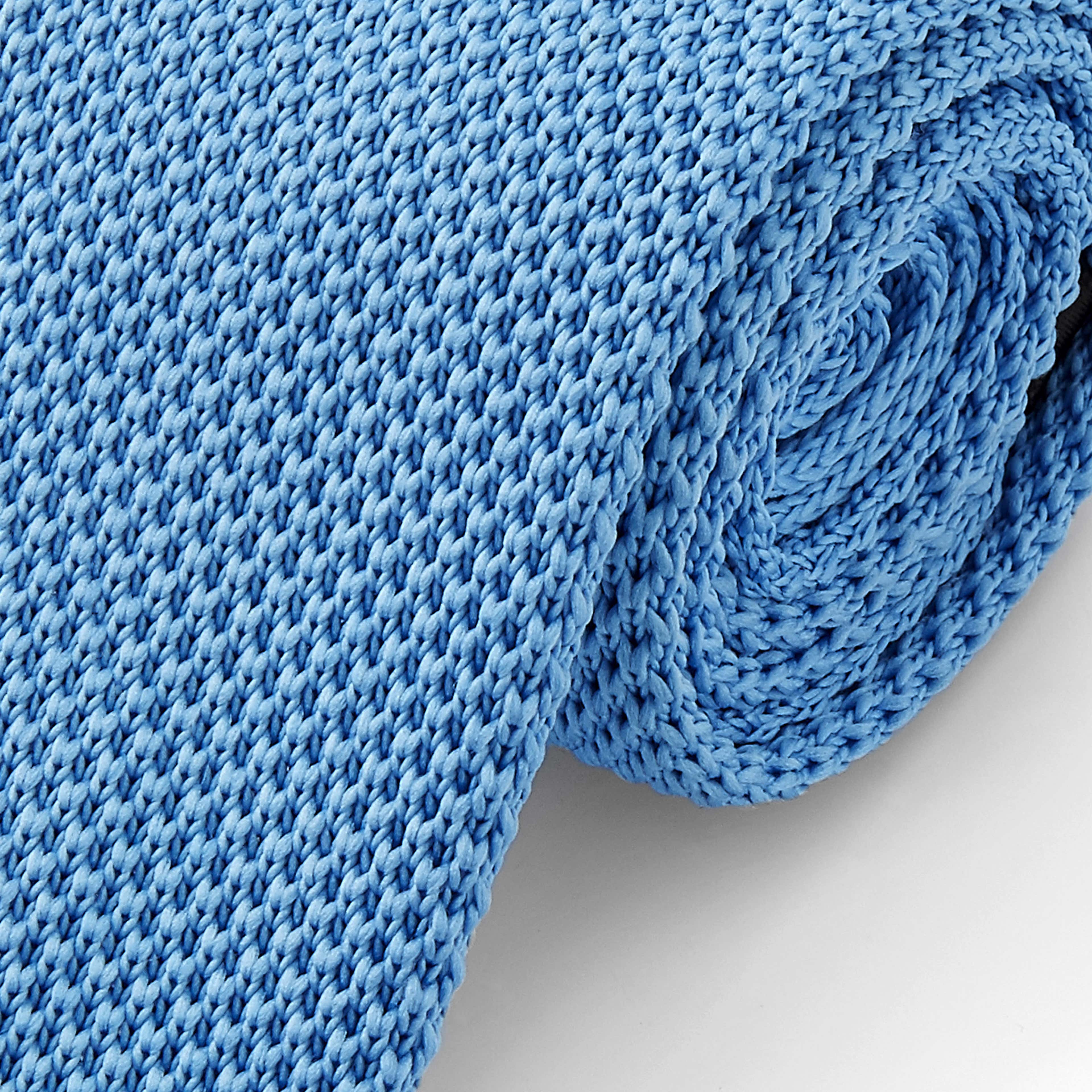 Cornflower Blue Knitted Tie - 2 - gallery
