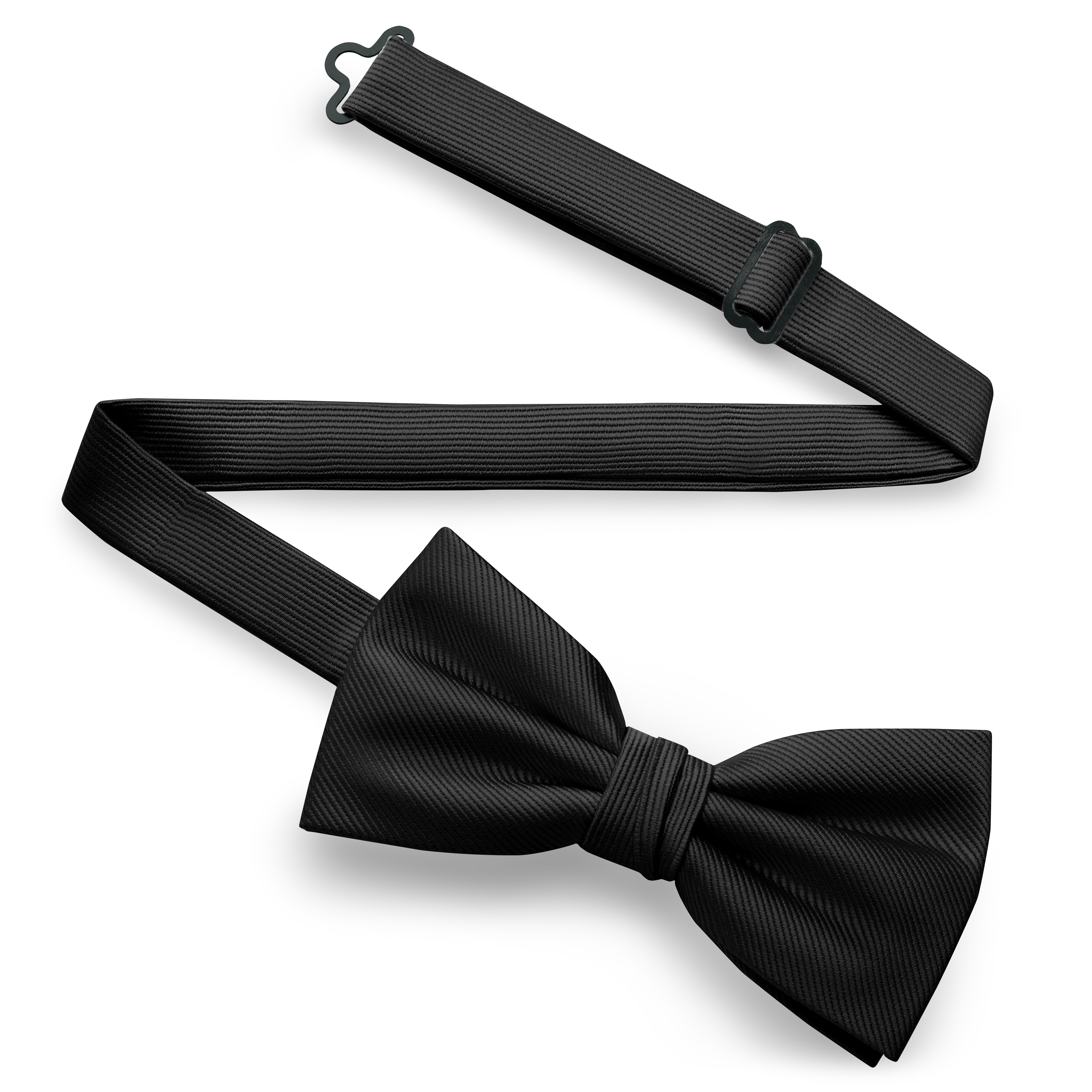 Črn predvezani grosgrain metuljček - 3