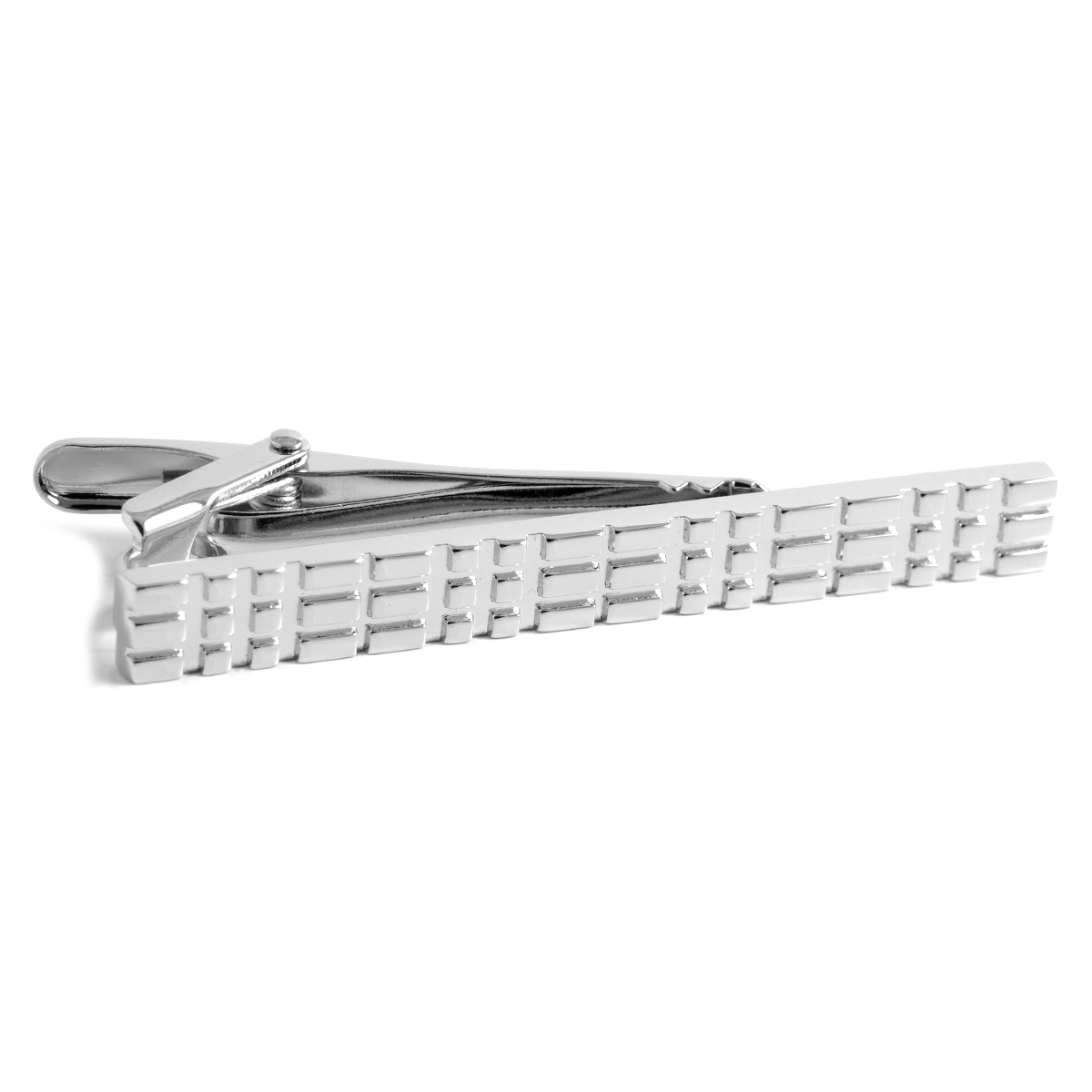 Pince à cravate motif quadrillage   - 1