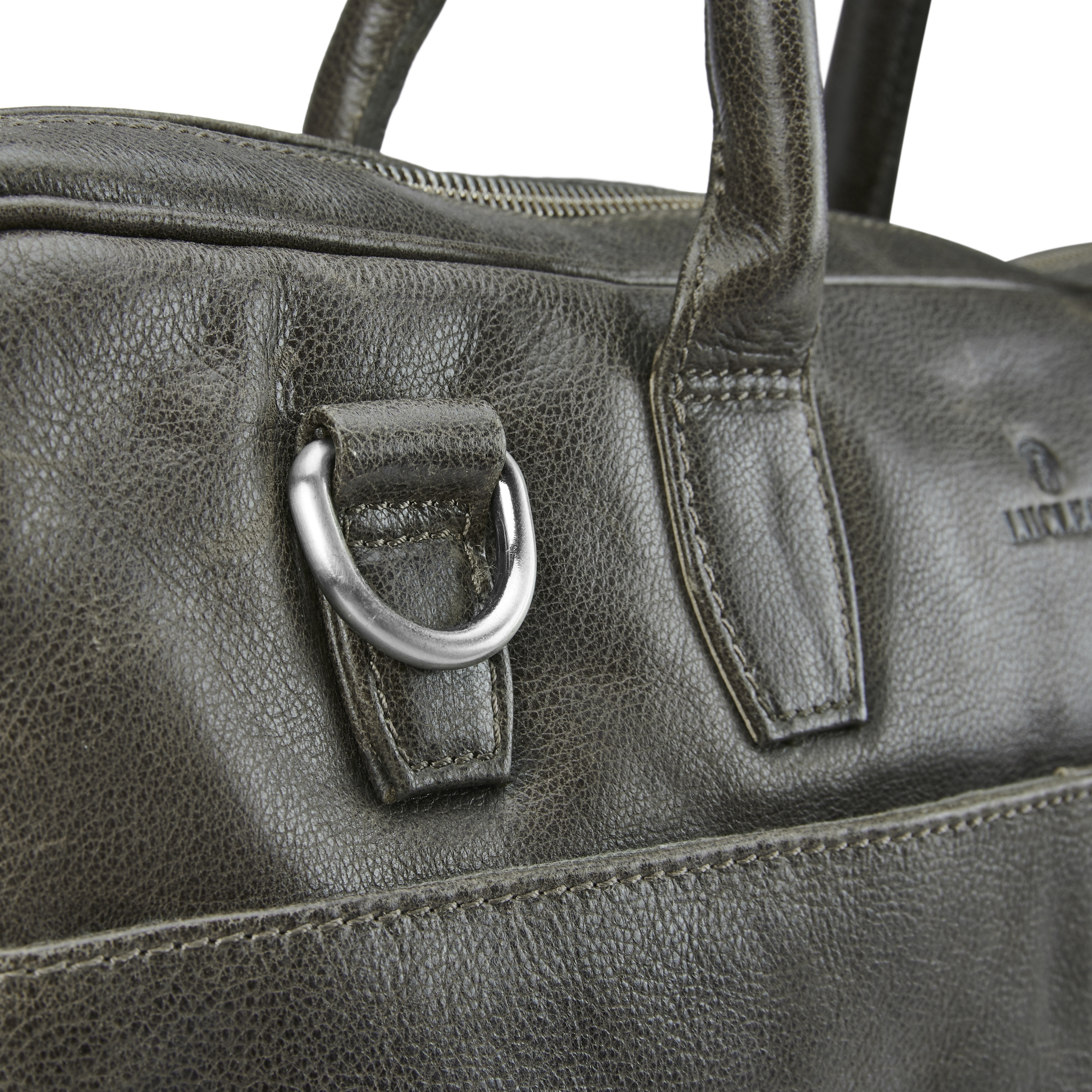 Licio Slim 15” Executive hnědo-šedá kožená taška - 6