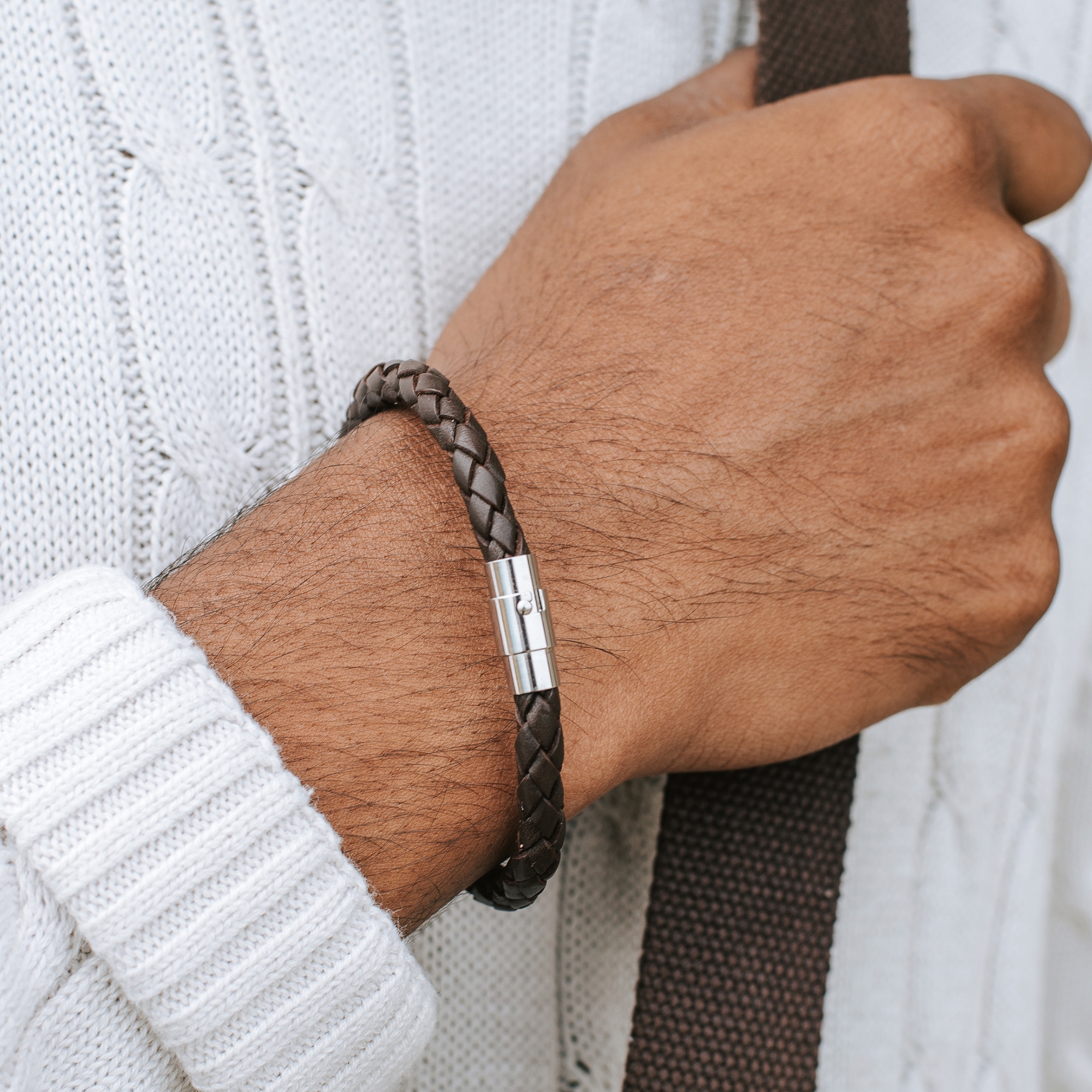 6 mm Brunt Bolo Läderarmband - 3